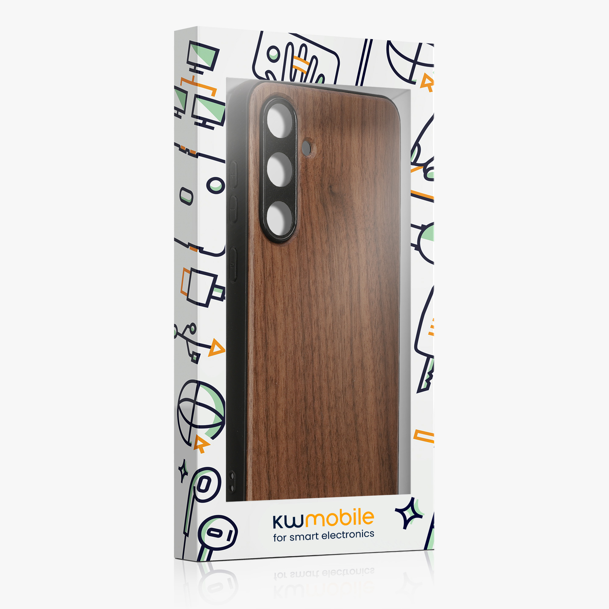 Dřevěný kryt Samsung Galaxy S24 FE kwmobile tmavě hnědá