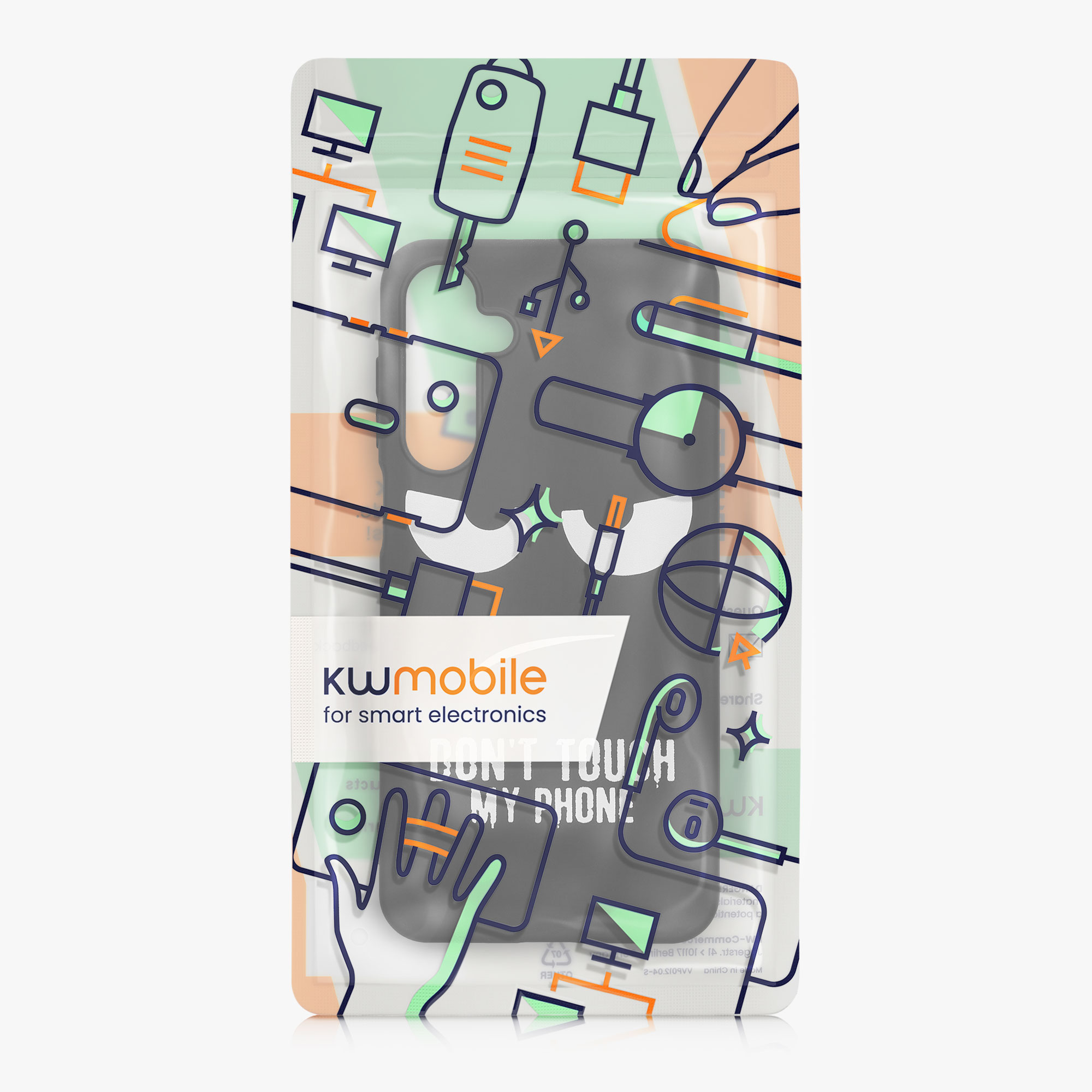 Kryt na mobil Samsung Galaxy A16 5G kwmobile Motiv Don't Touch My Phone bílo-černý