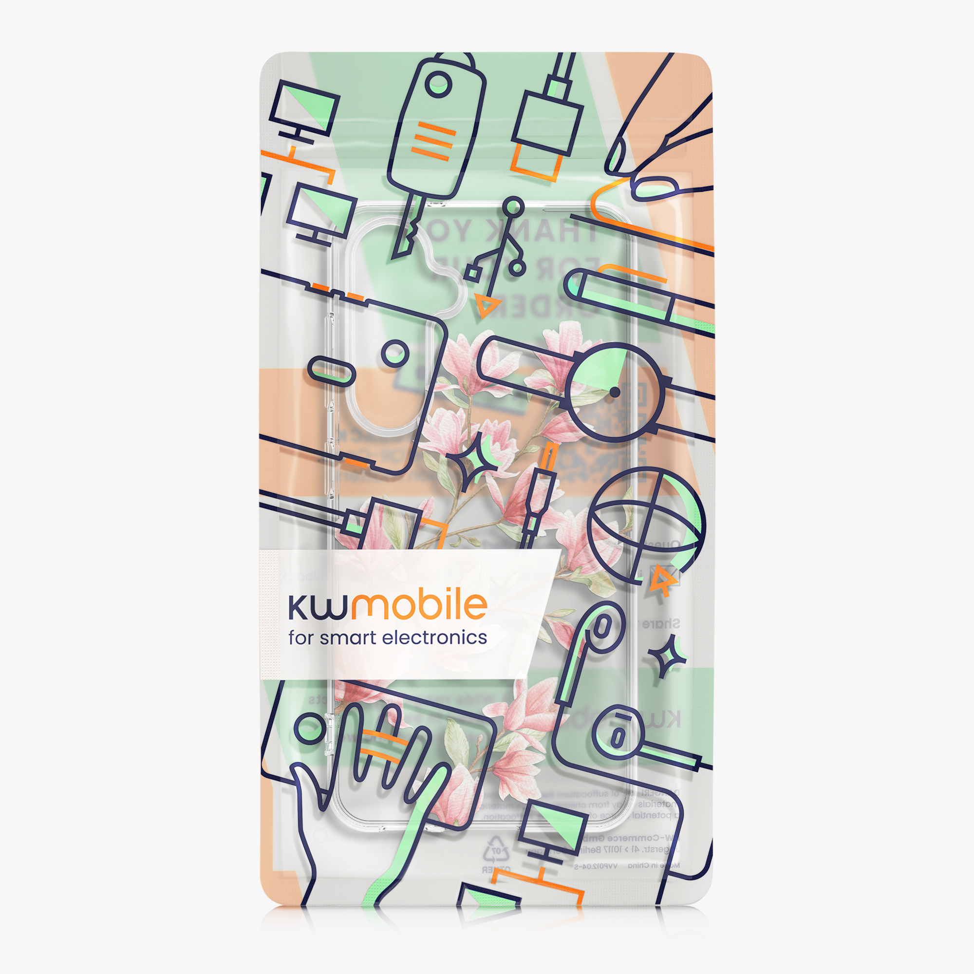 Lesklý kryt Samsung Galaxy S25 kwmobile magnolie růžová / bílá / transparentní