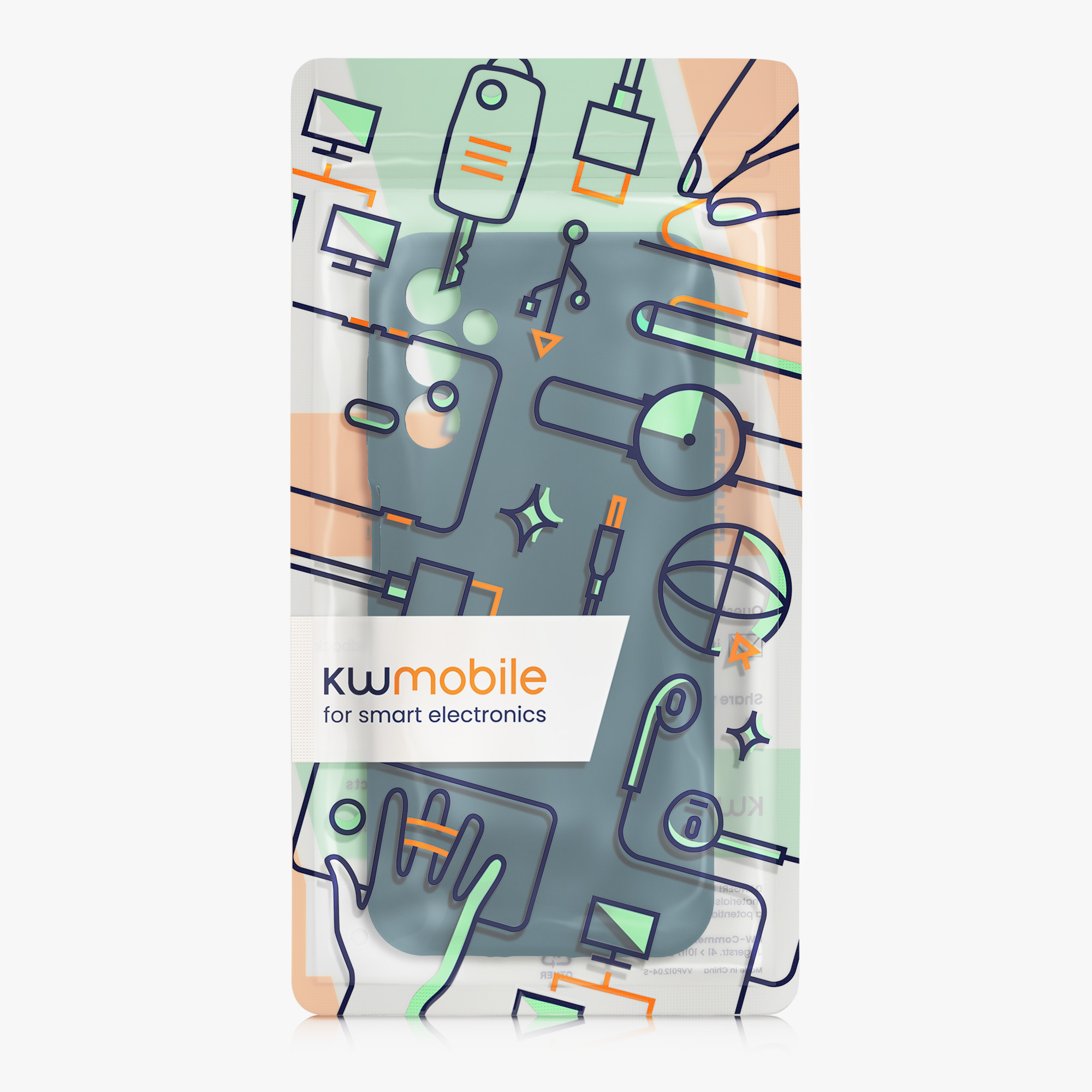 Kryt na mobil Samsung Galaxy A14 5G kwmobile slim matný TPU Matná petrolejová