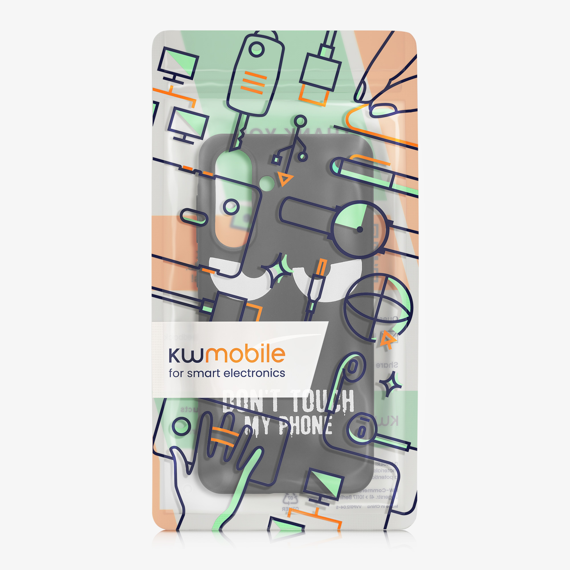 Kryt na mobil Samsung Galaxy A56 5G kwmobile motiv Don't Touch My Phone Don't Touch My Phone - bílá / černá