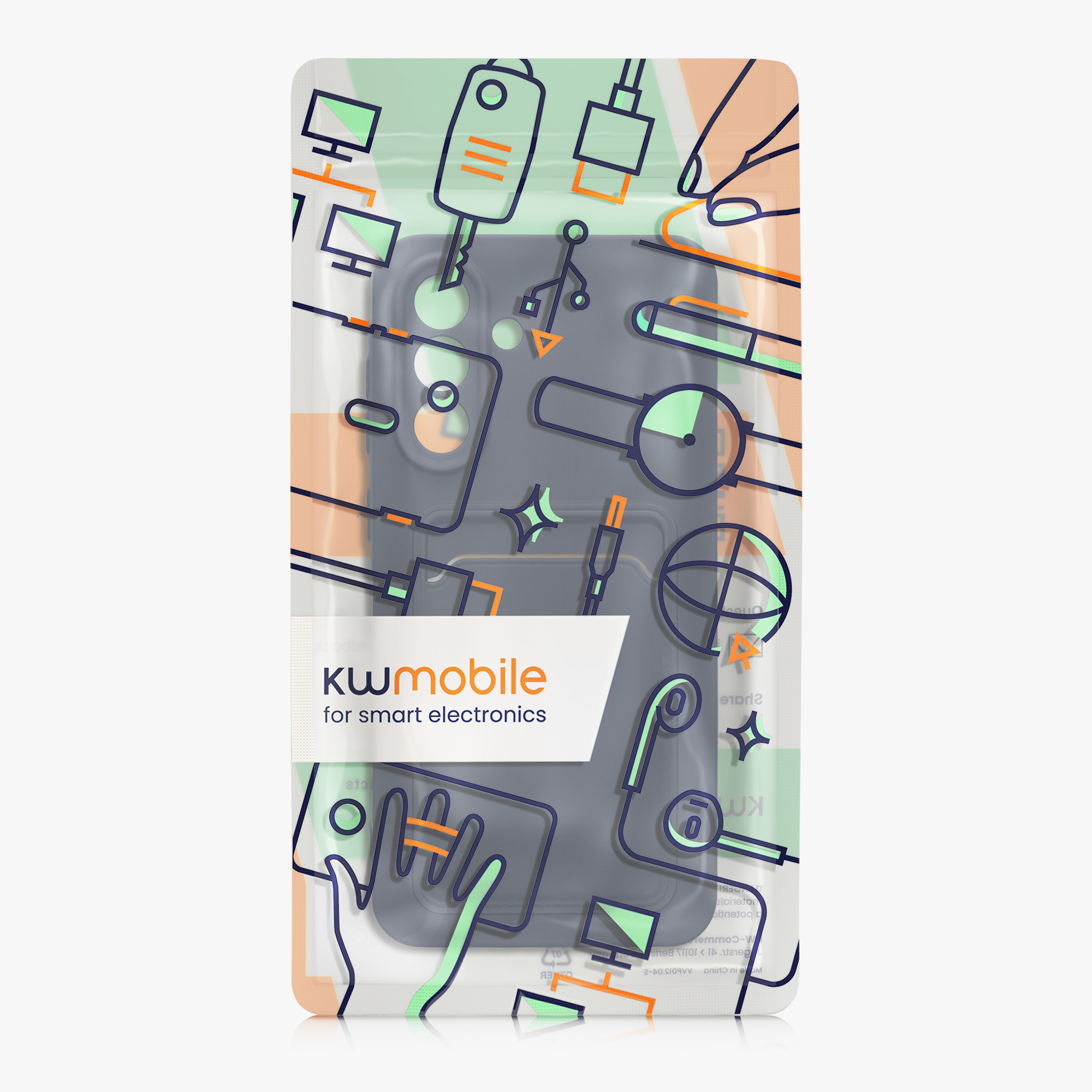 Kryt na mobil Samsung Galaxy A56 5G kwmobile TPU s přihrádkou na kartu Tmavě modrá