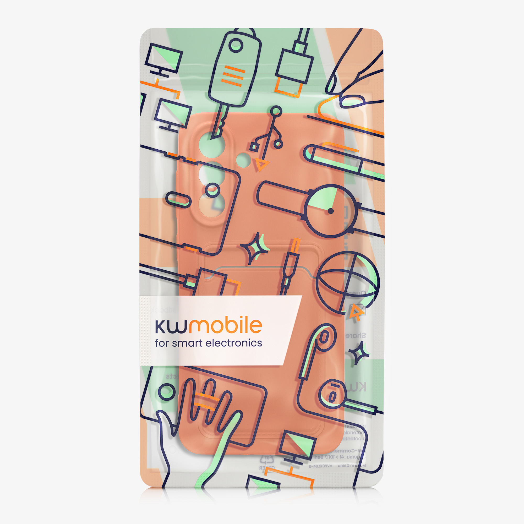 Kryt na mobil Samsung Galaxy A56 5G kwmobile TPU s přihrádkou na kartu Oranžová