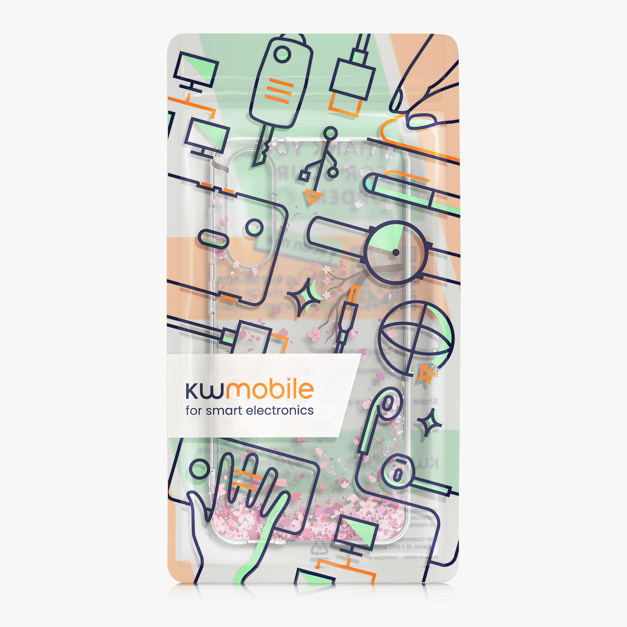 Průhledný kryt na mobil Samsung Galaxy A36 5G kwmobile motiv Cherry Blossoms Cherry Blossoms - růžová / tmavě hnědá / transparentní