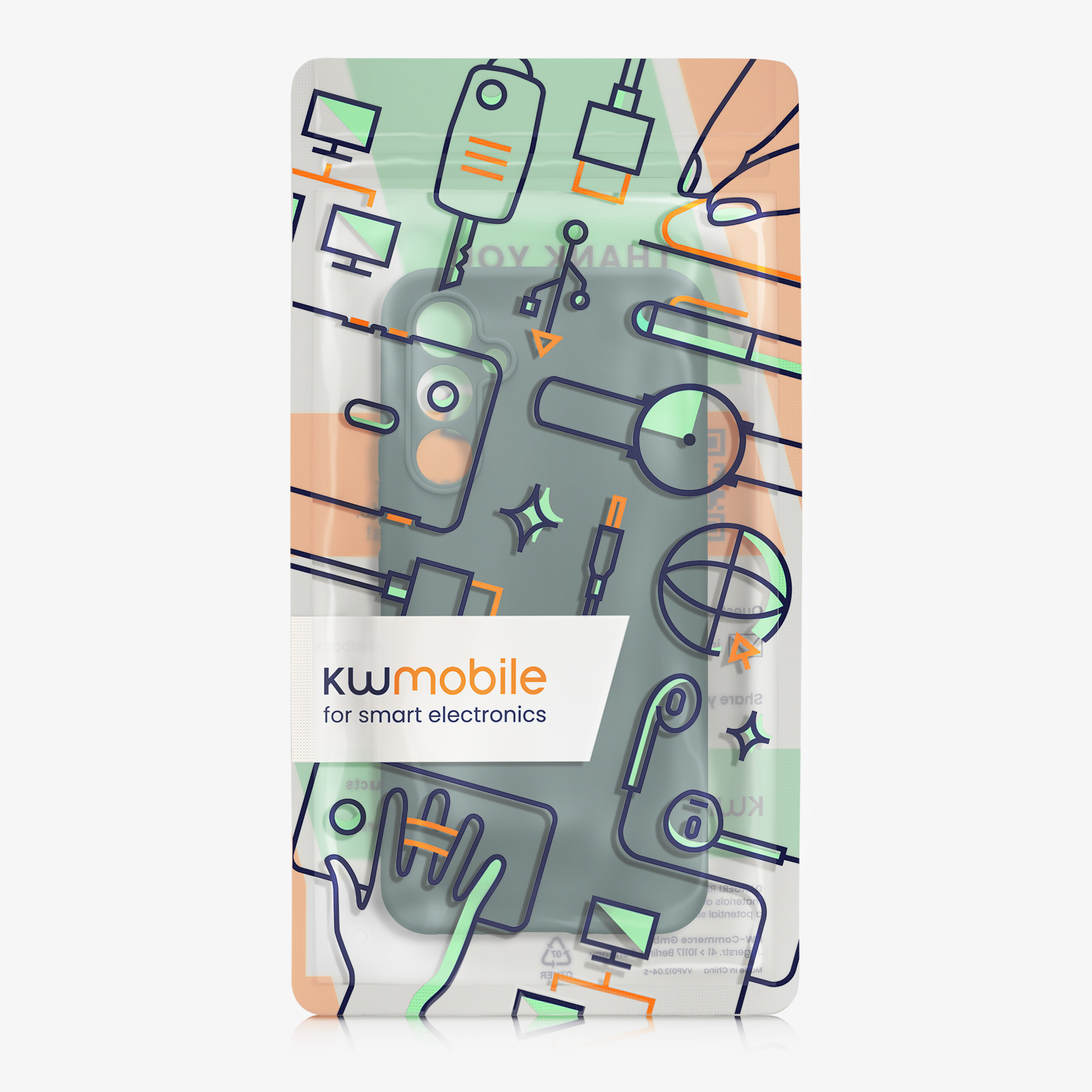 Kryt na mobil Samsung Galaxy A54 5G kwmobile slim matný TPU Modro-zelená