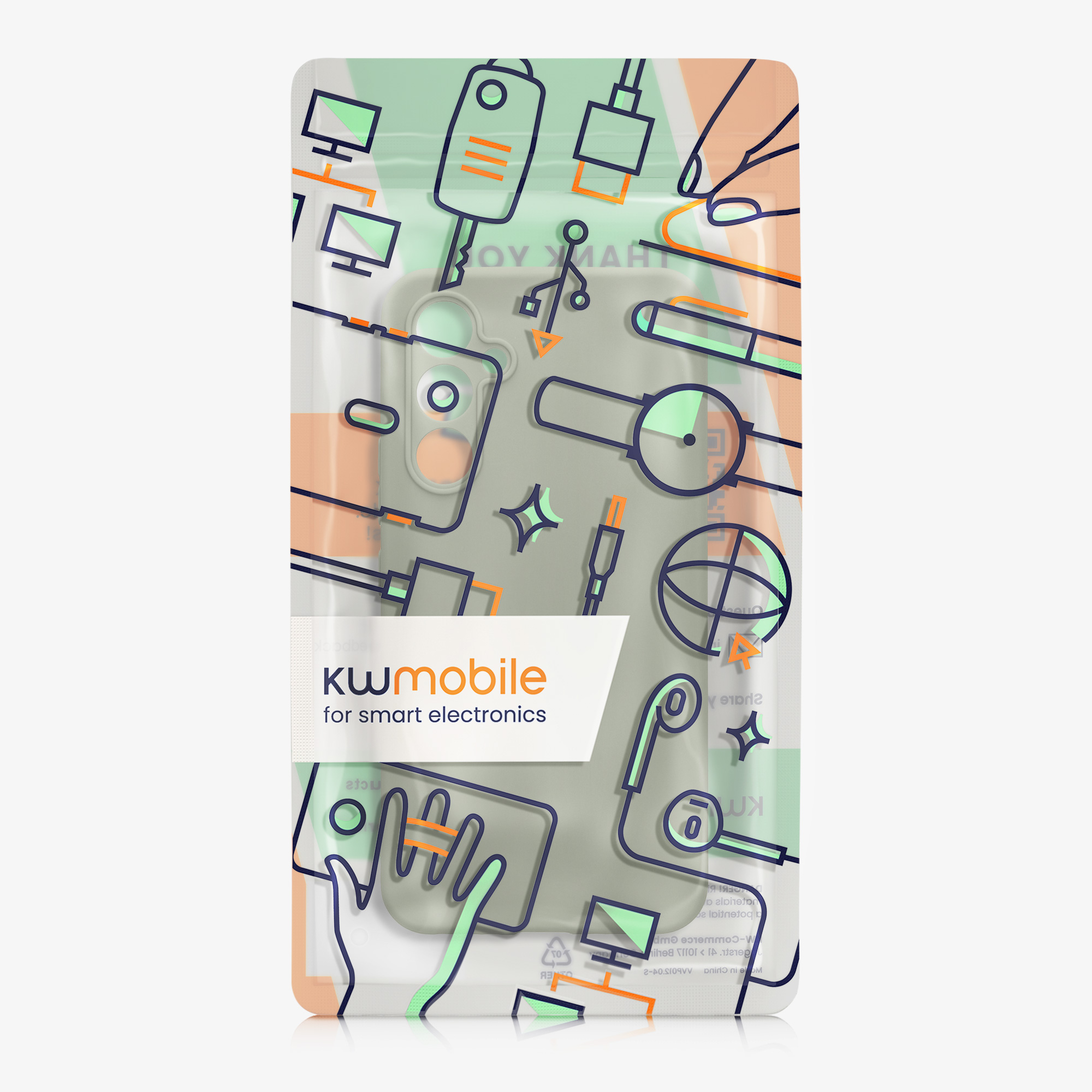 Kryt na mobil Samsung Galaxy A54 5G kwmobile slim matný TPU Šedo-zelená