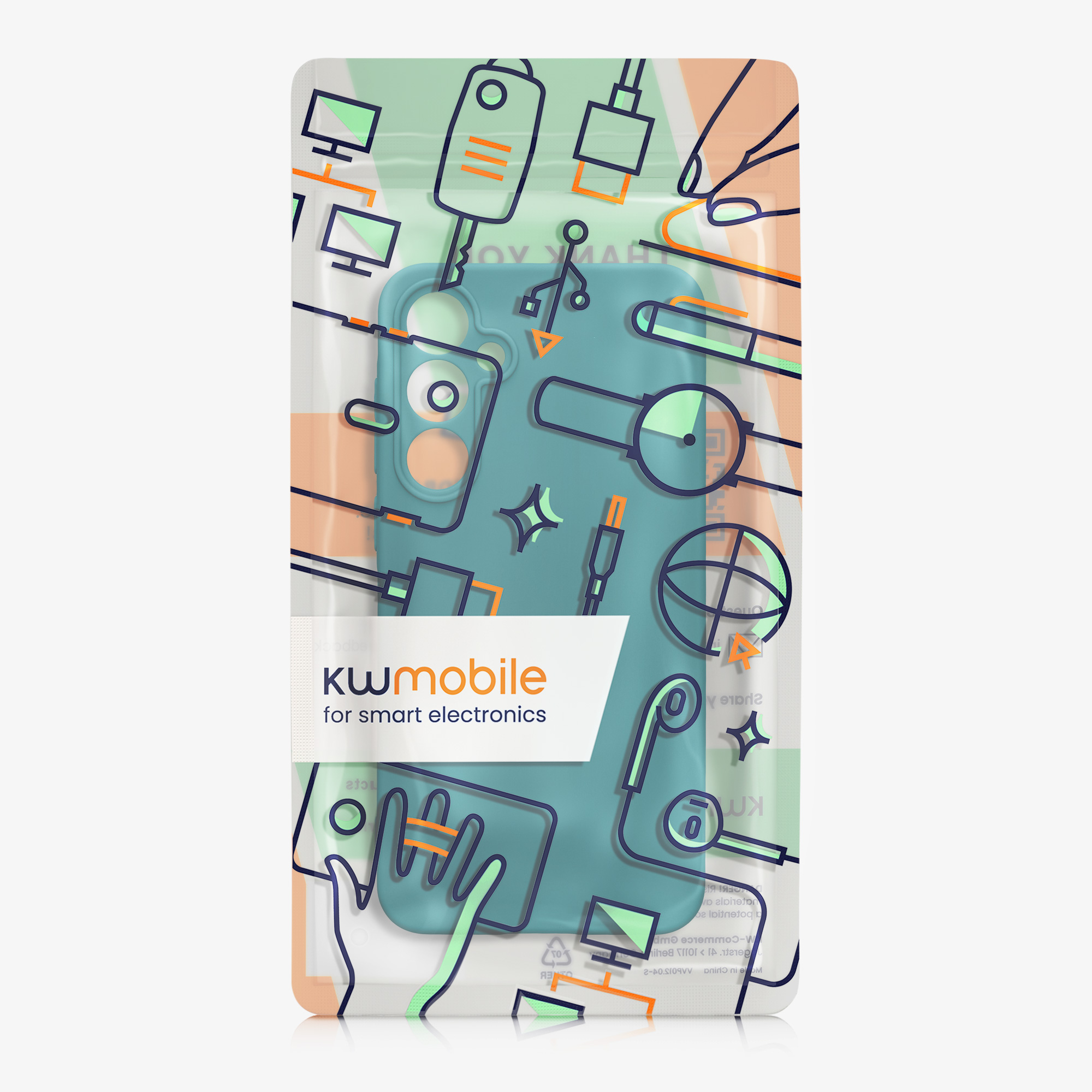 Kryt na mobil Samsung Galaxy A55 5G kwmobile slim matný TPU Matná petrolejová