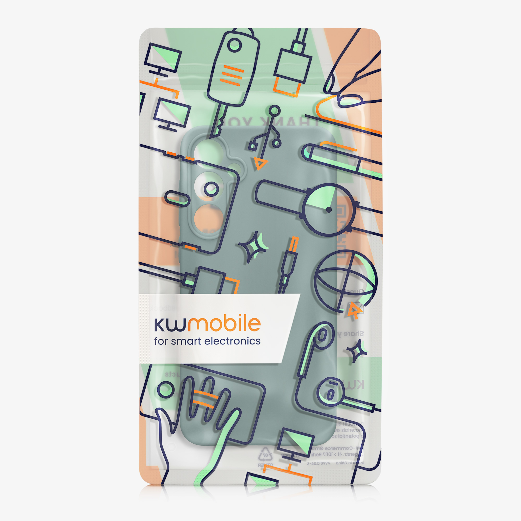 Kryt na mobil Samsung Galaxy A55 5G kwmobile slim matný TPU Modro-zelená