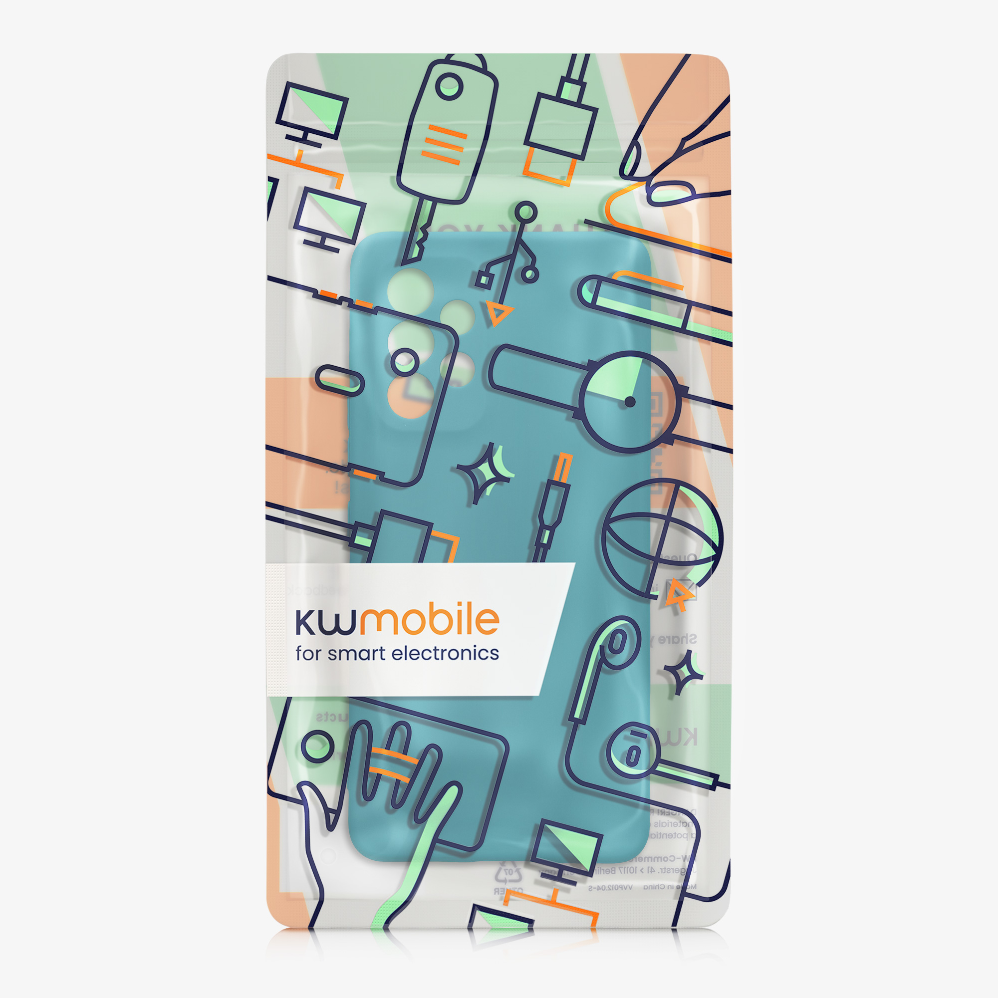 Kryt na mobil Samsung Galaxy A53 5G kwmobile slim matný TPU Matná petrolejová