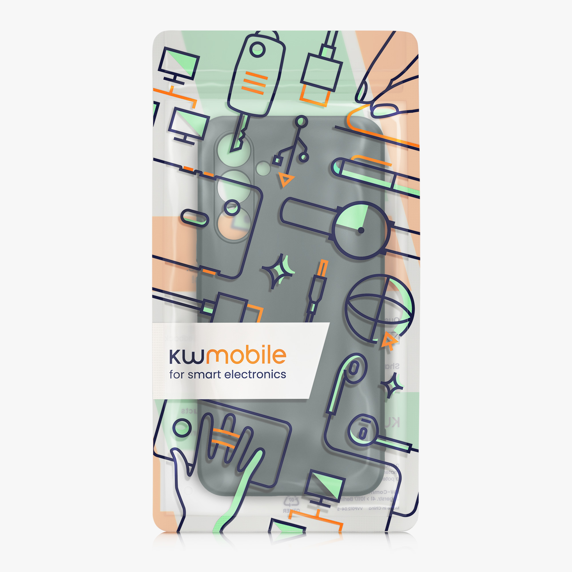 Kryt na mobil Samsung Galaxy A54 5G kwmobile TPU metalický Metalická petrolejová