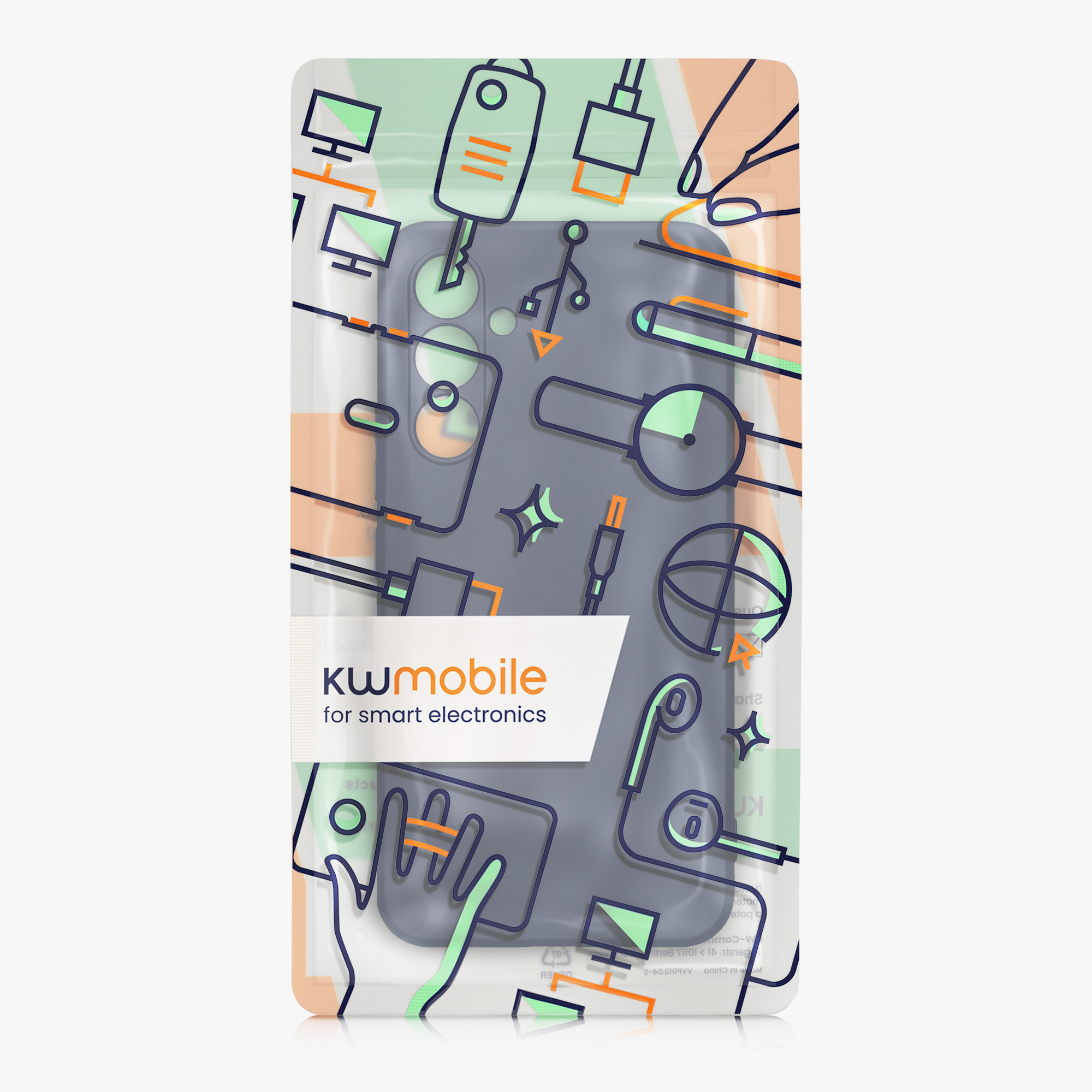 Kryt na mobil Samsung Galaxy A54 5G kwmobile TPU metalický Metalická modrá