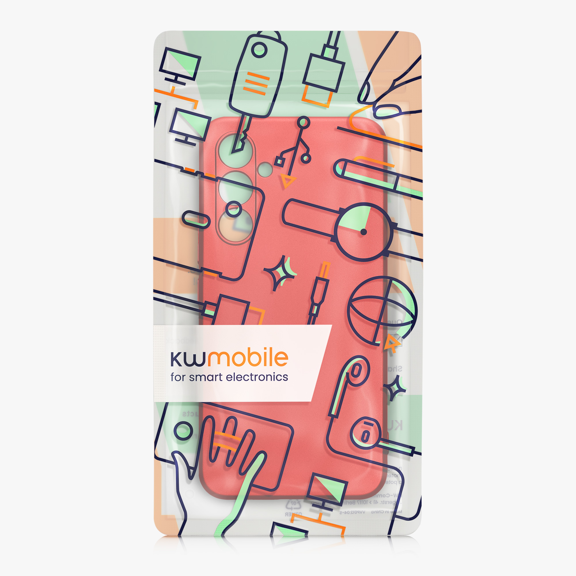 Kryt na mobil Samsung Galaxy A54 5G kwmobile TPU metalický Metalická tmavě červená