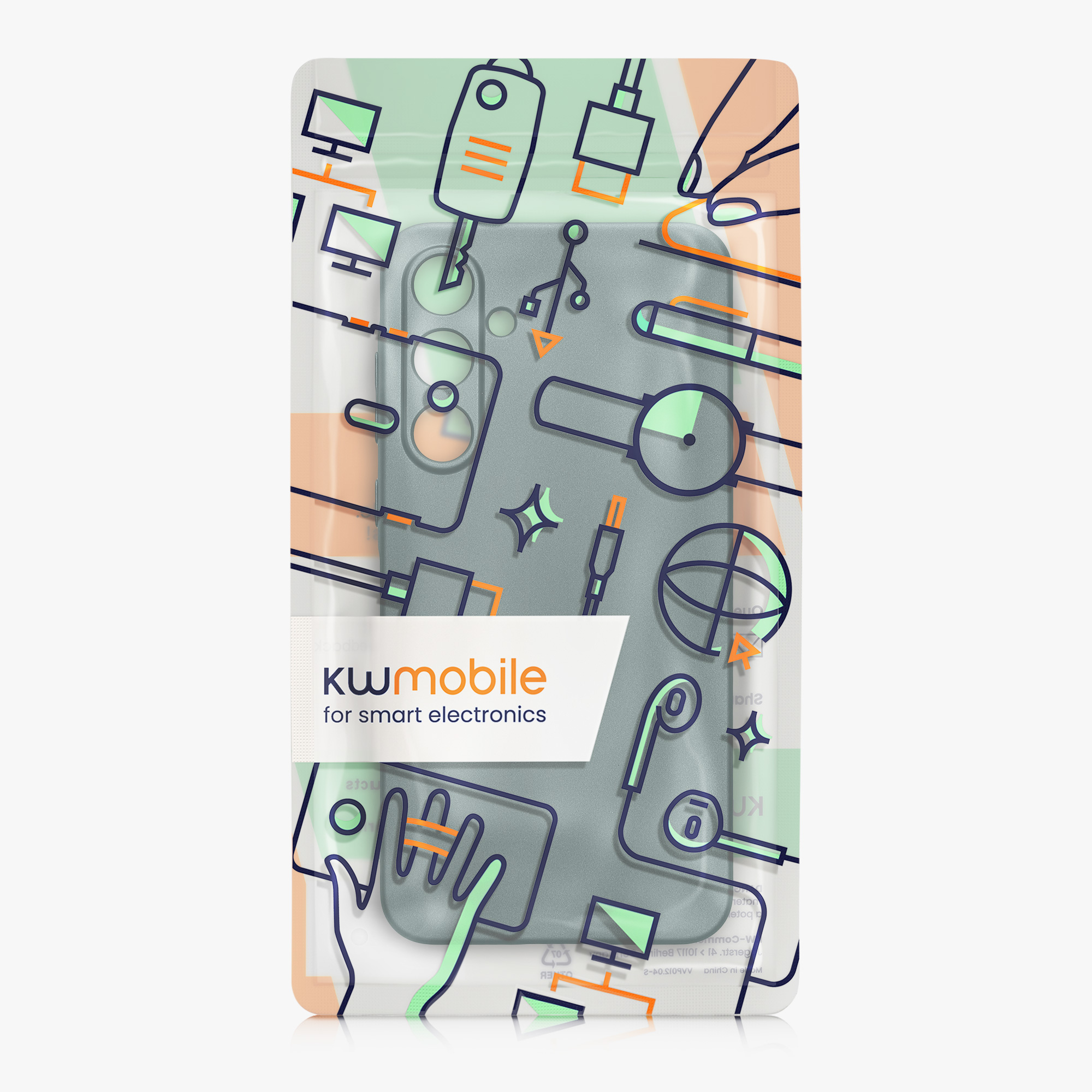 Kryt na mobil Samsung Galaxy A55 5G kwmobile TPU metalický Metalická petrolejová