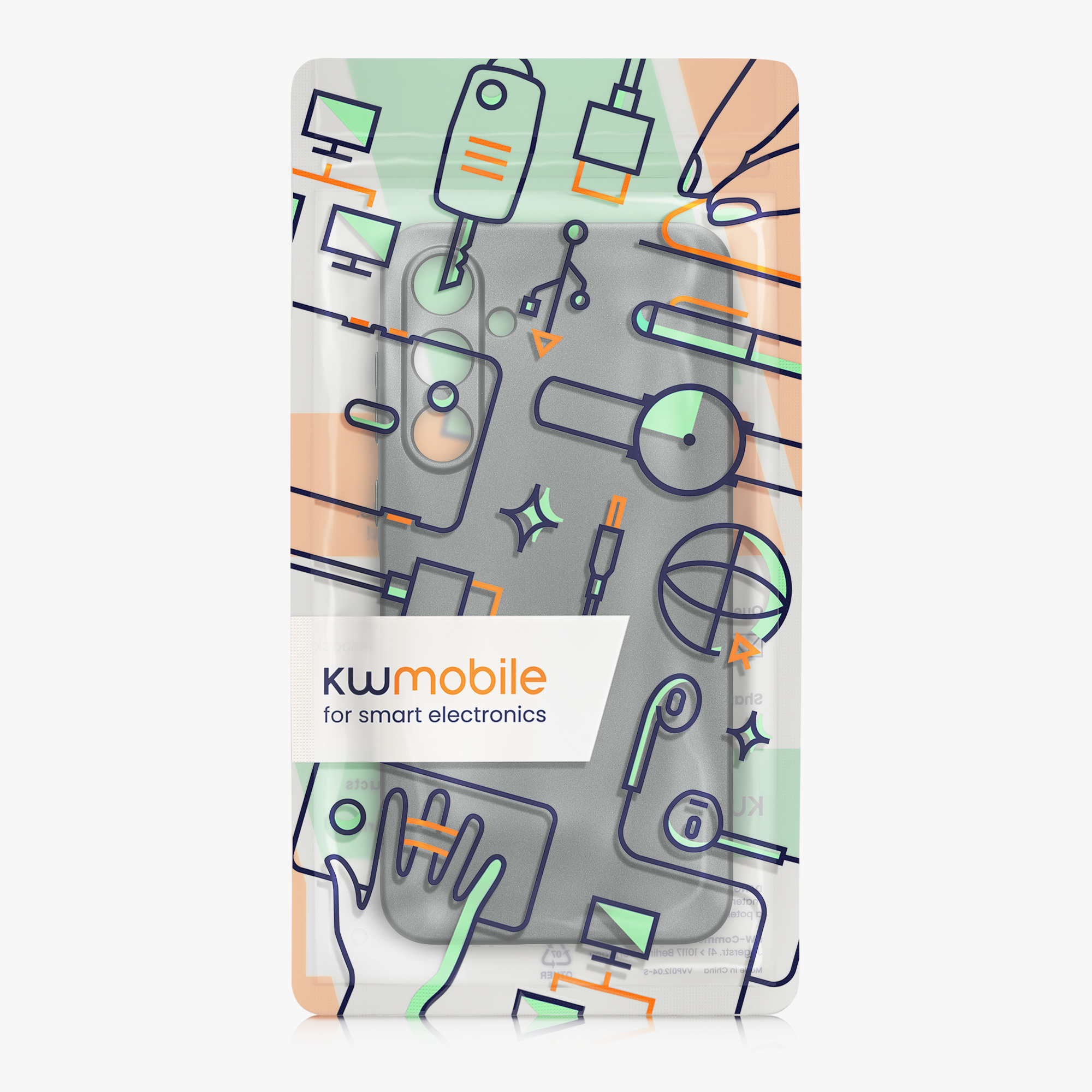 Kryt na mobil Samsung Galaxy A55 5G kwmobile TPU metalický Metalická šedá