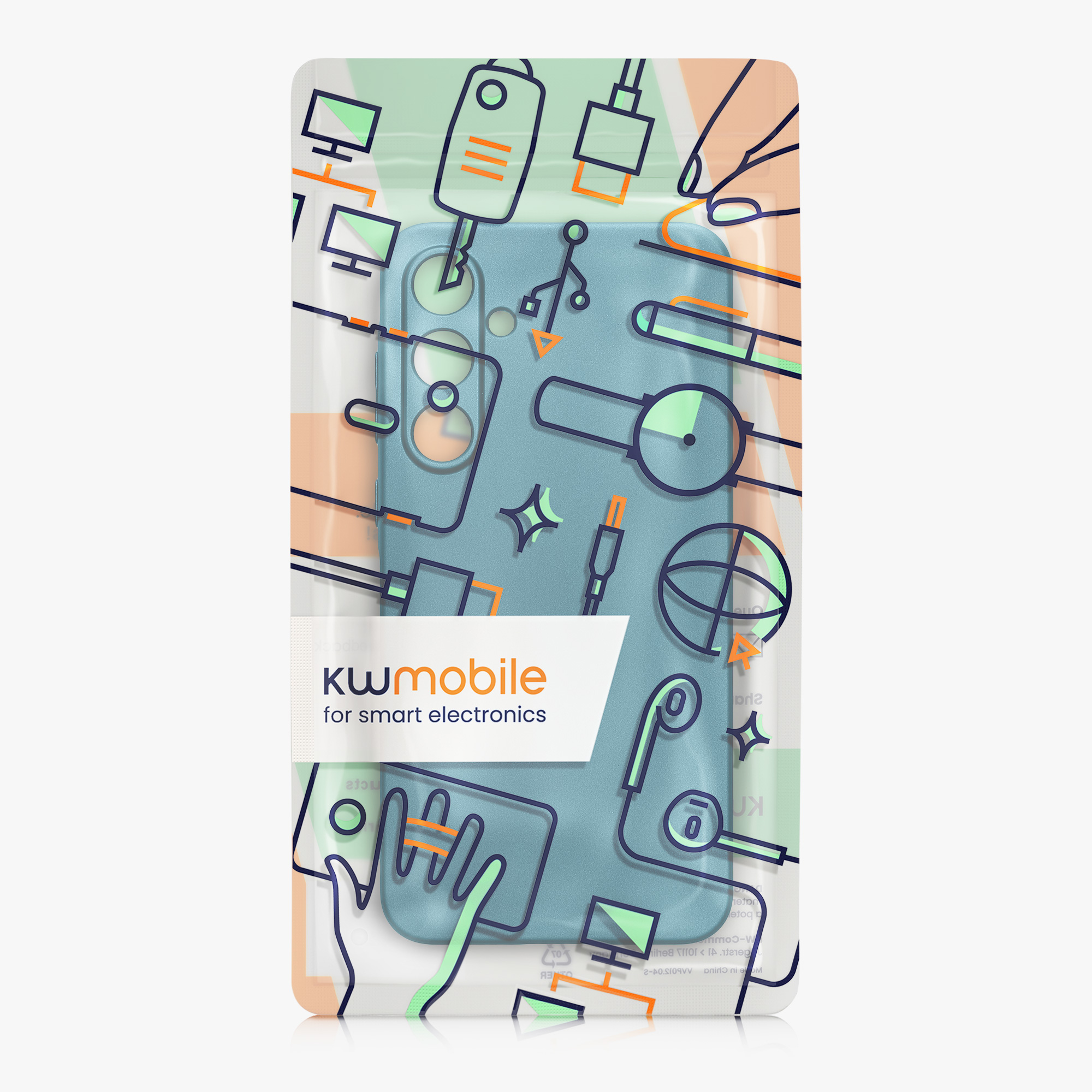 Kryt na mobil Samsung Galaxy A55 5G kwmobile TPU metalický Metalická karibská modrá
