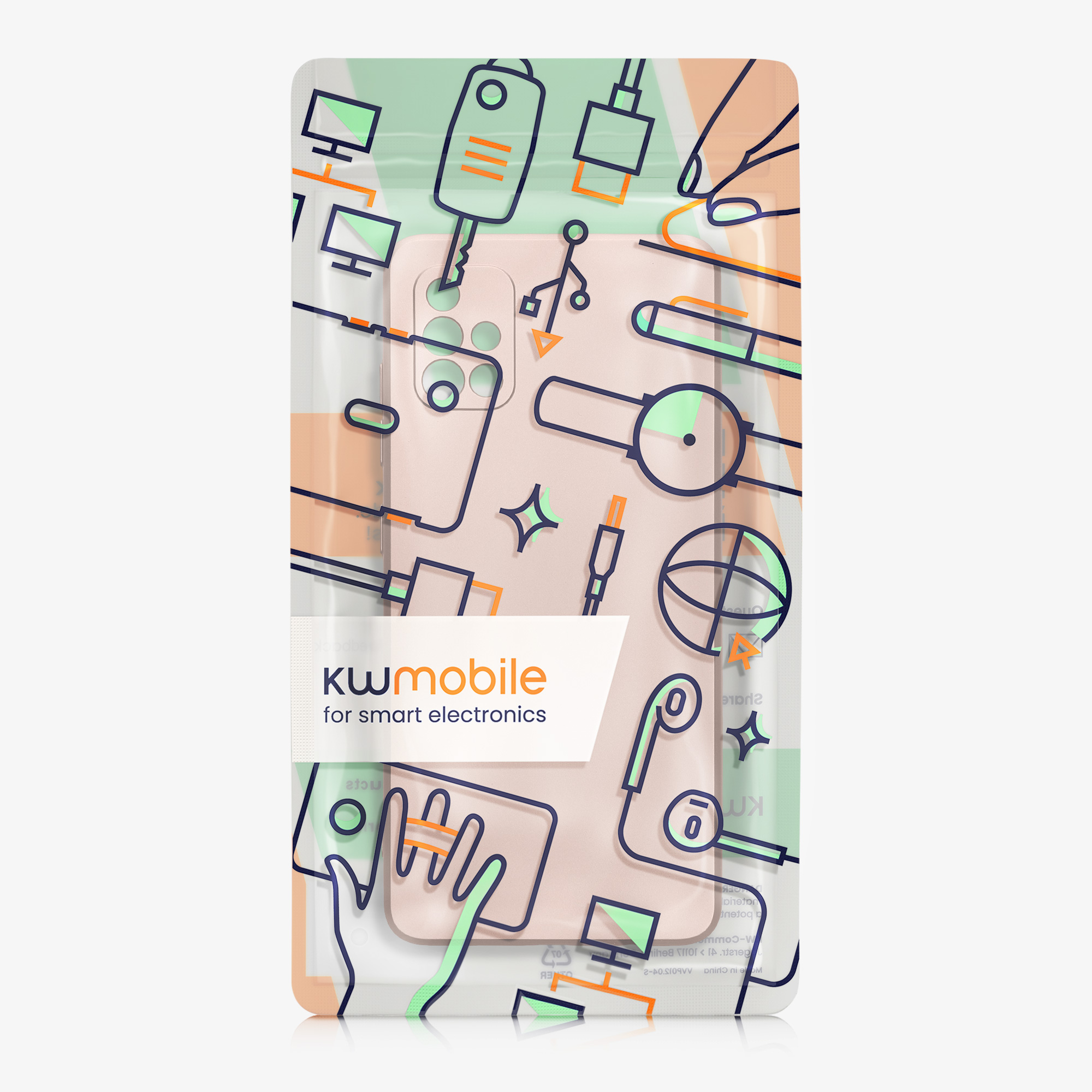 Kryt na mobil Samsung Galaxy A51 kwmobile TPU metalický Metalická růžová zlatá