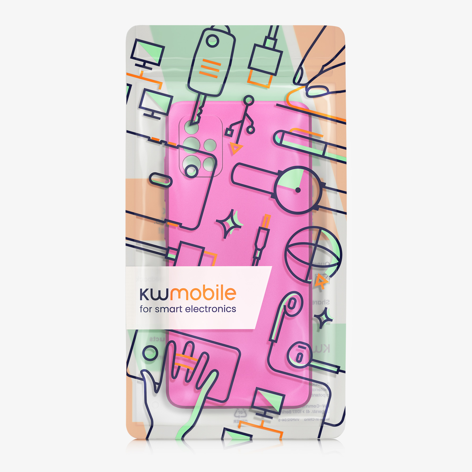 Kryt na mobil Samsung Galaxy A51 kwmobile TPU metalický Metalická růžová