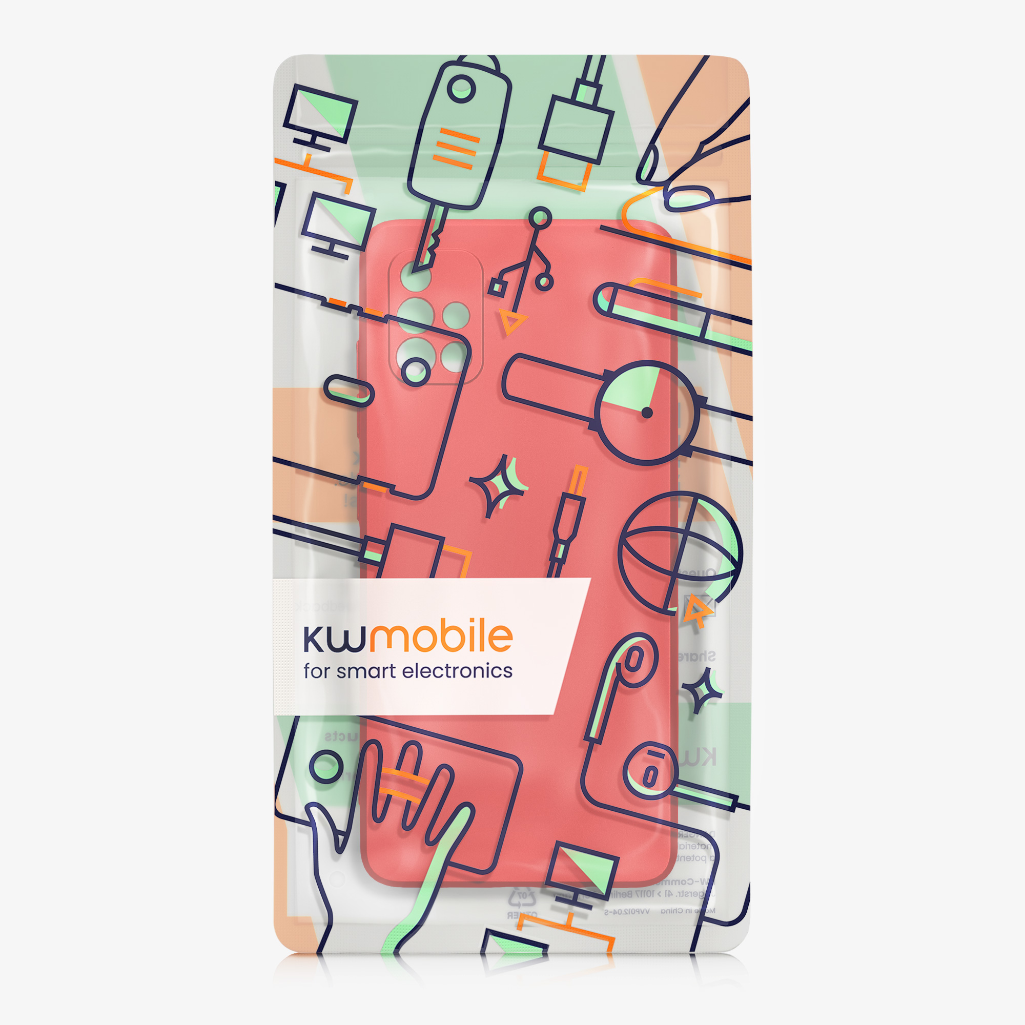 Kryt na mobil Samsung Galaxy A51 kwmobile TPU metalický Metalická tmavě červená