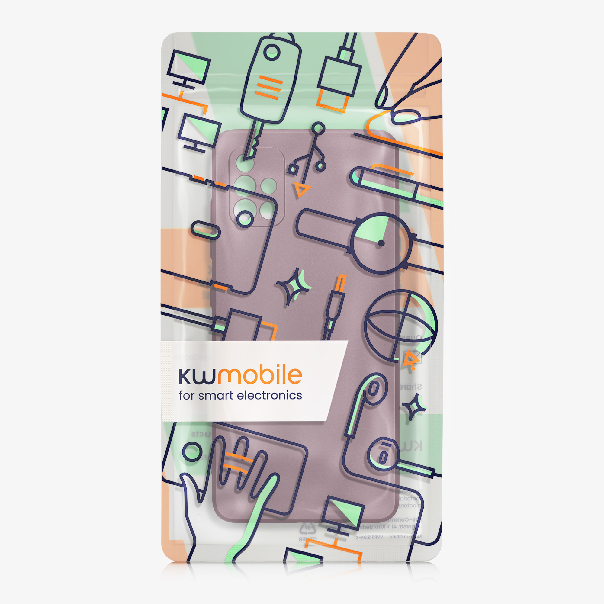 Kryt na mobil Samsung Galaxy A51 kwmobile TPU metalický Metalická levandulová