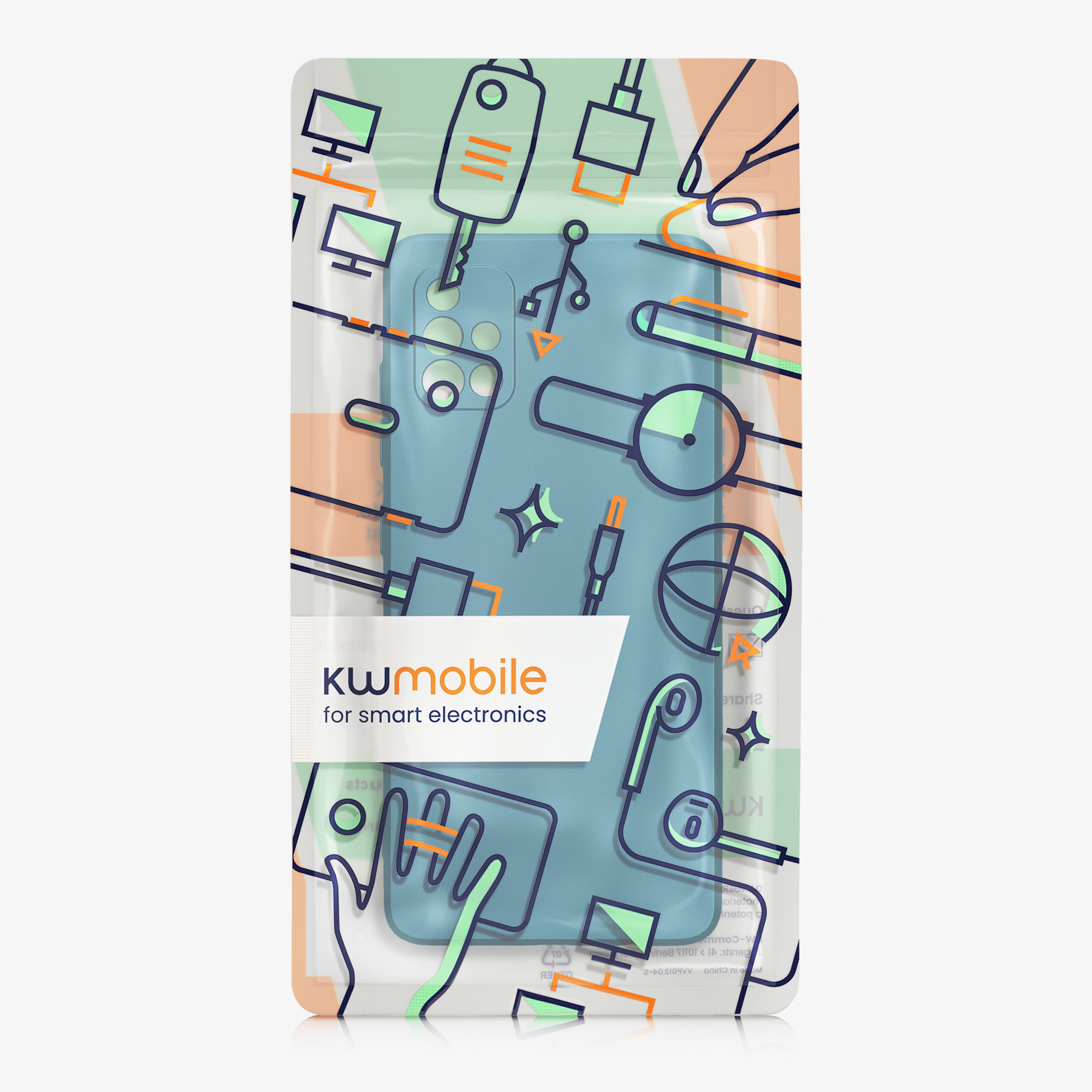 Kryt na mobil Samsung Galaxy A51 kwmobile TPU metalický Metalická karibská modrá