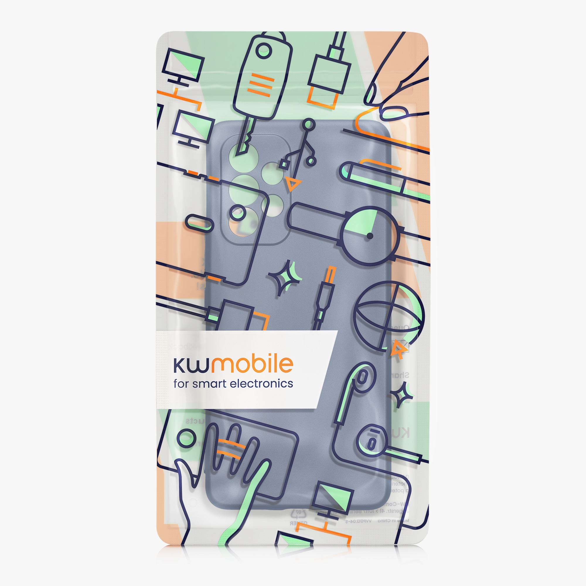 Kryt na mobil Samsung Galaxy A53 5G kwmobile TPU metalický Metalická modrá