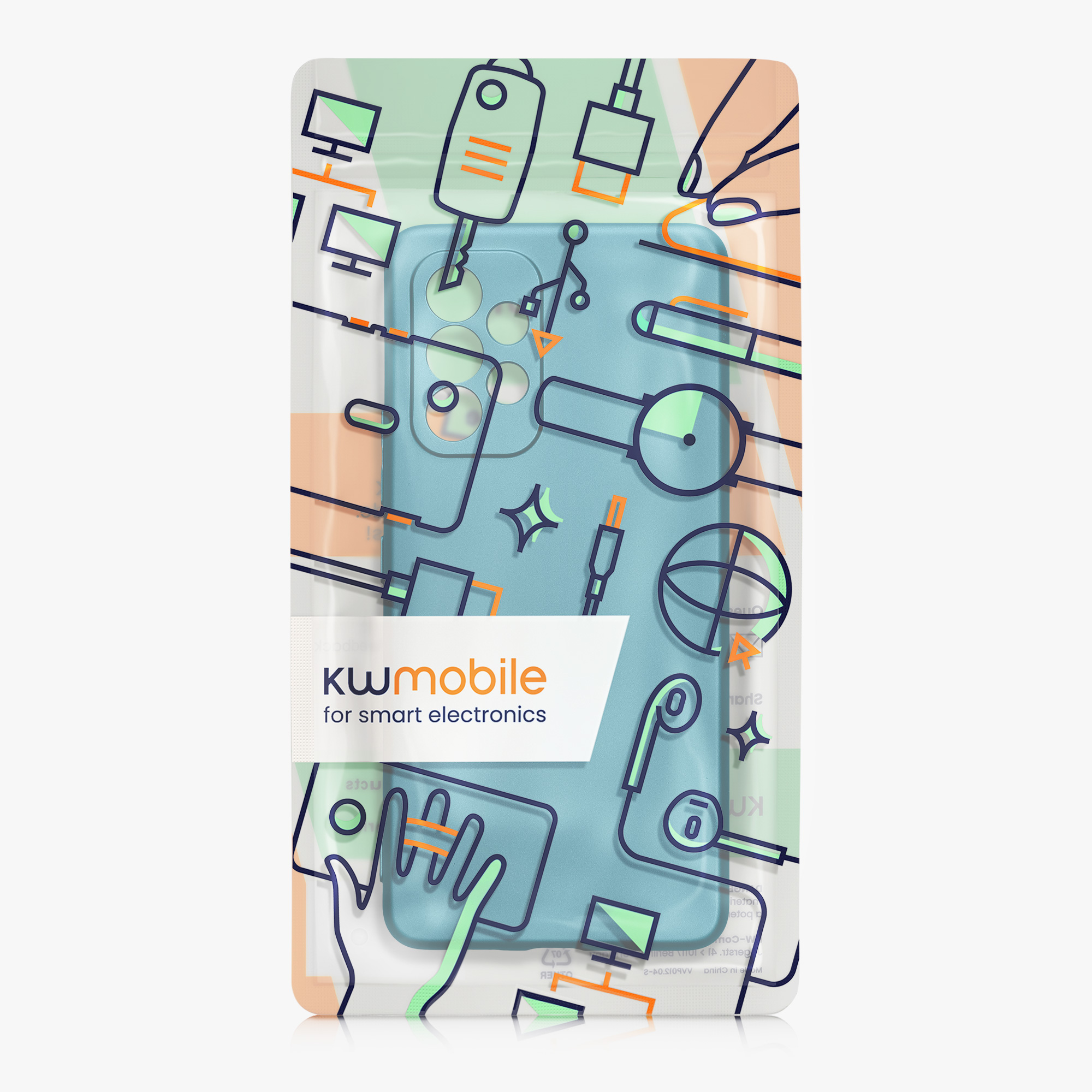 Kryt na mobil Samsung Galaxy A53 5G kwmobile TPU metalický Metalická karibská modrá