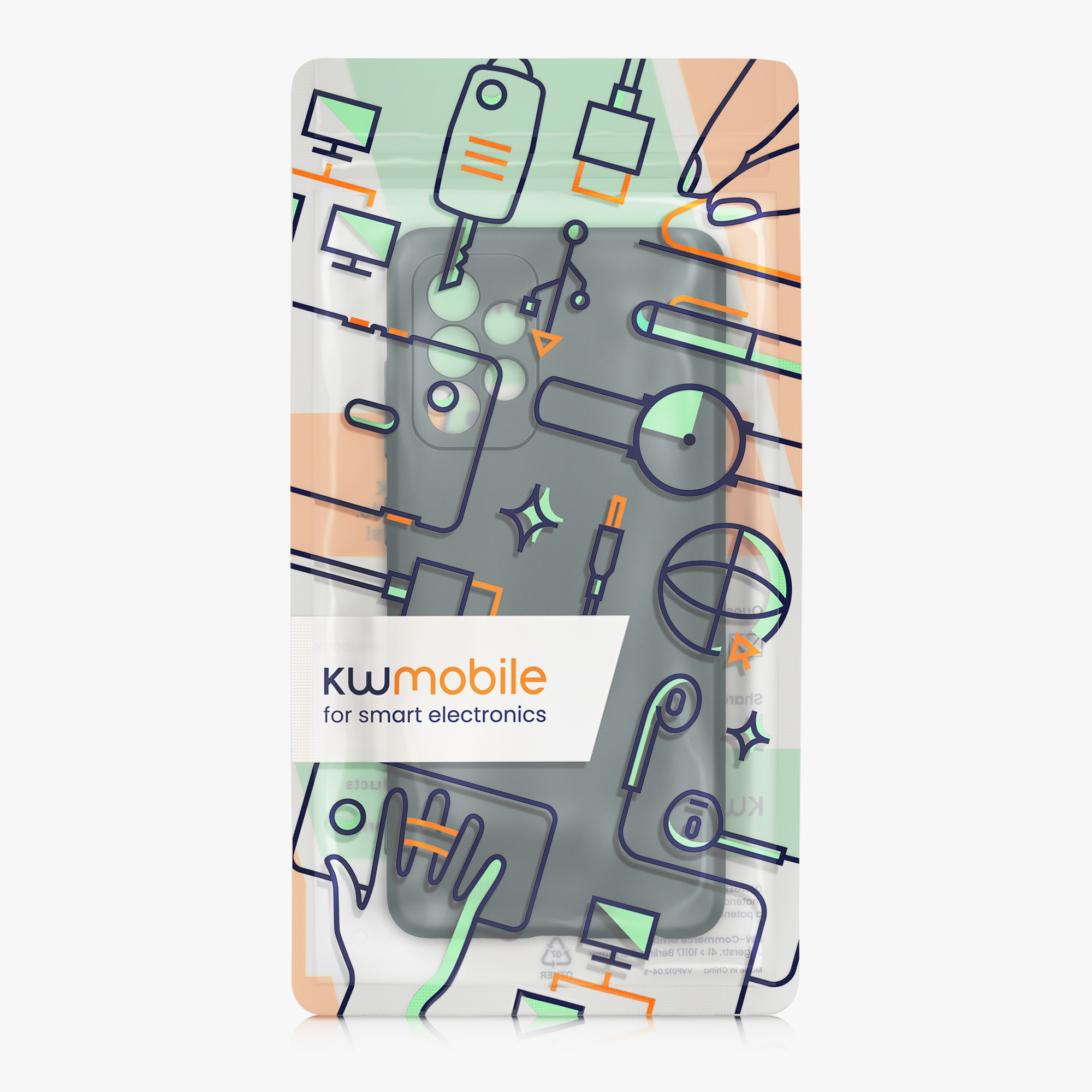 Kryt na mobil Samsung Galaxy A52 / A52 5G / A52s 5G kwmobile TPU metalický Metalická petrolejová