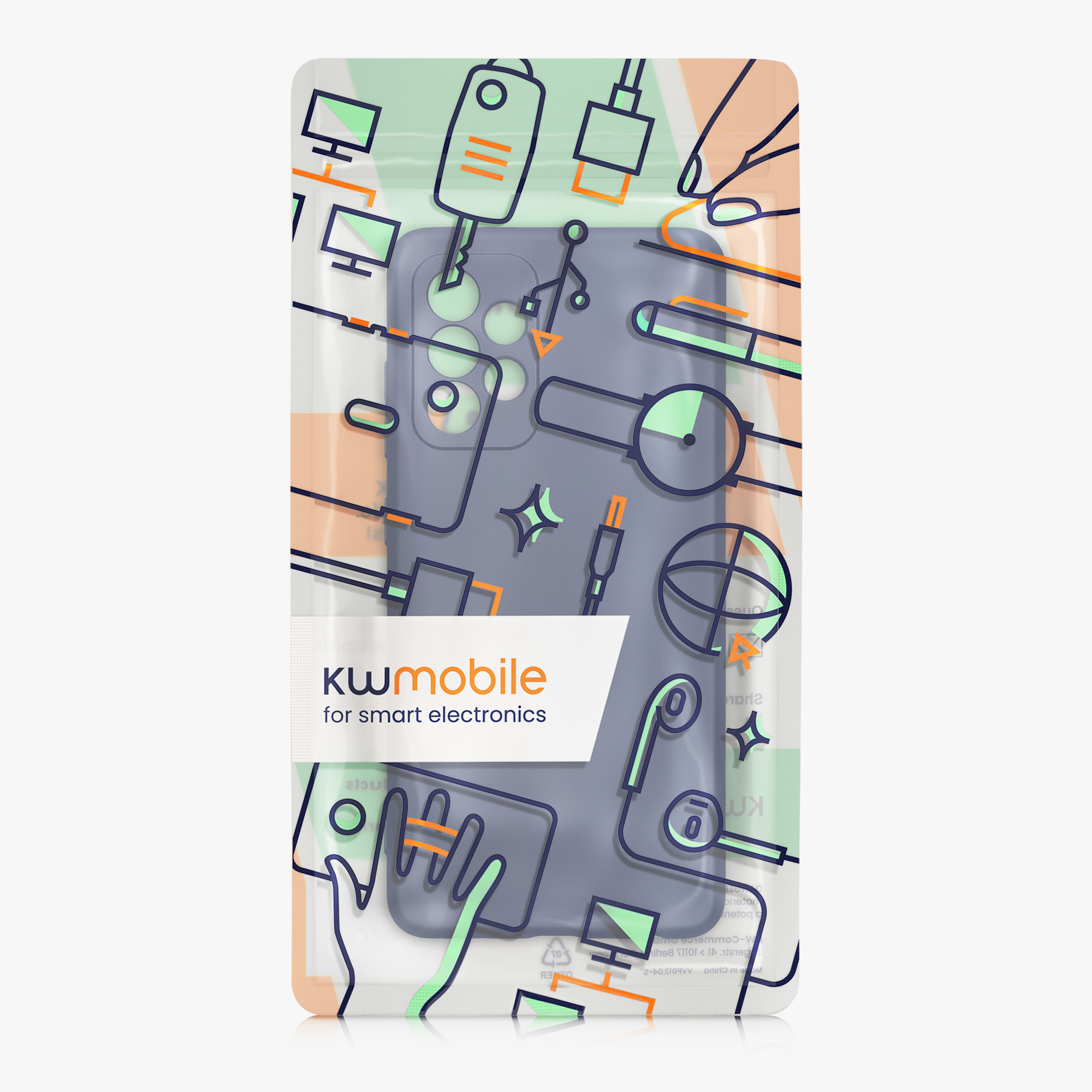 Kryt na mobil Samsung Galaxy A52 / A52 5G / A52s 5G kwmobile TPU metalický Metalická modrá