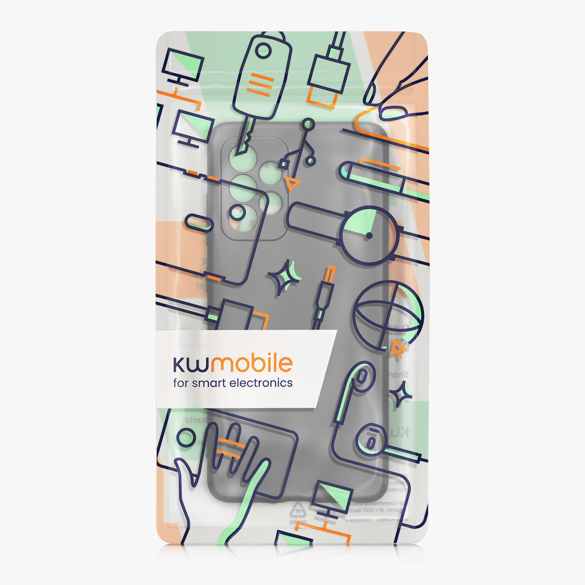 Kryt na mobil Samsung Galaxy A52 / A52 5G / A52s 5G kwmobile TPU metalický Metalická šedá
