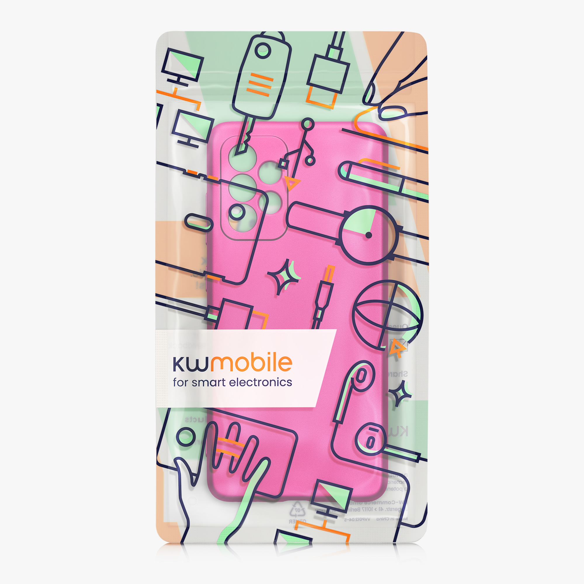 Kryt na mobil Samsung Galaxy A52 / A52 5G / A52s 5G kwmobile TPU metalický Metalická růžová