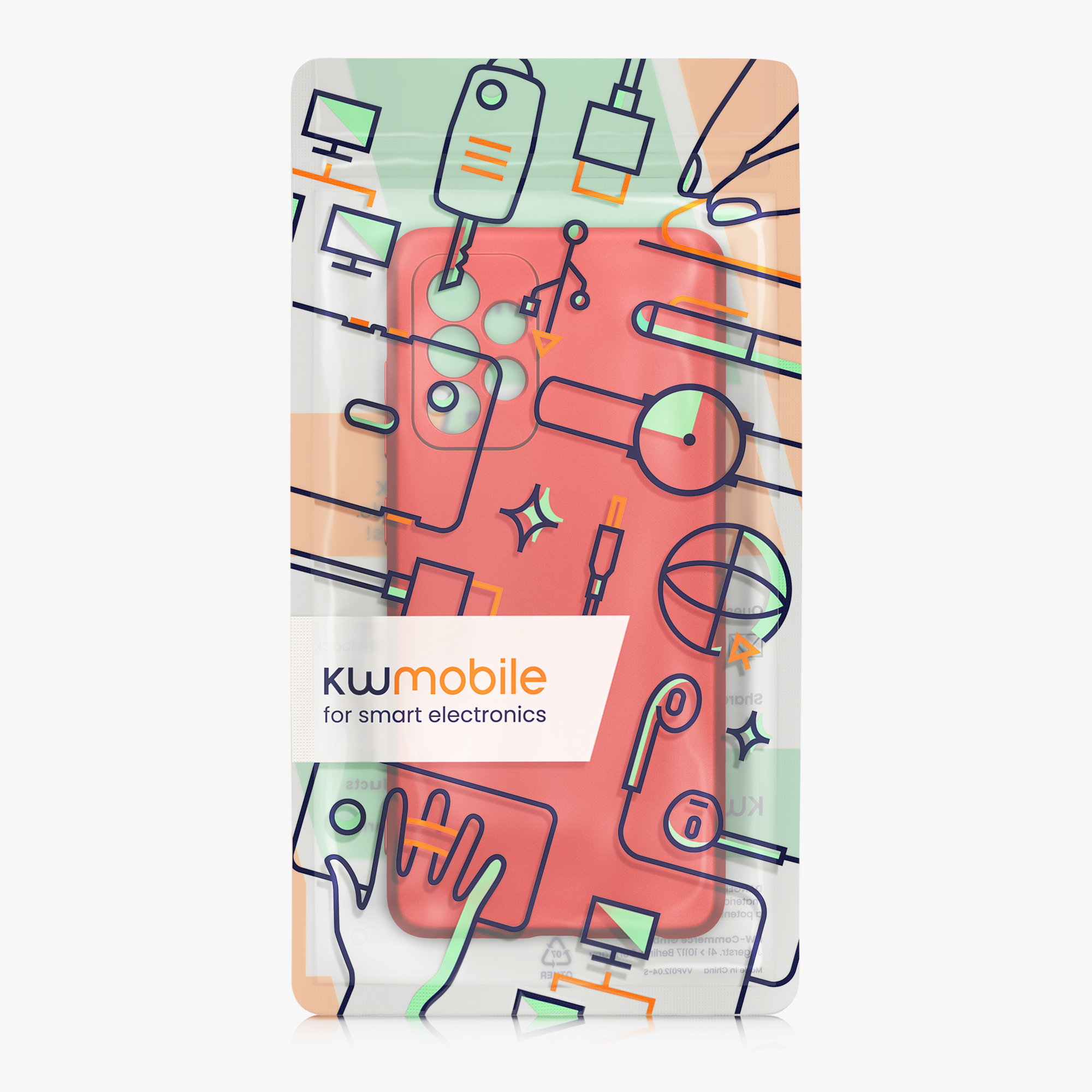 Kryt na mobil Samsung Galaxy A52 / A52 5G / A52s 5G kwmobile TPU metalický Metalická tmavě červená