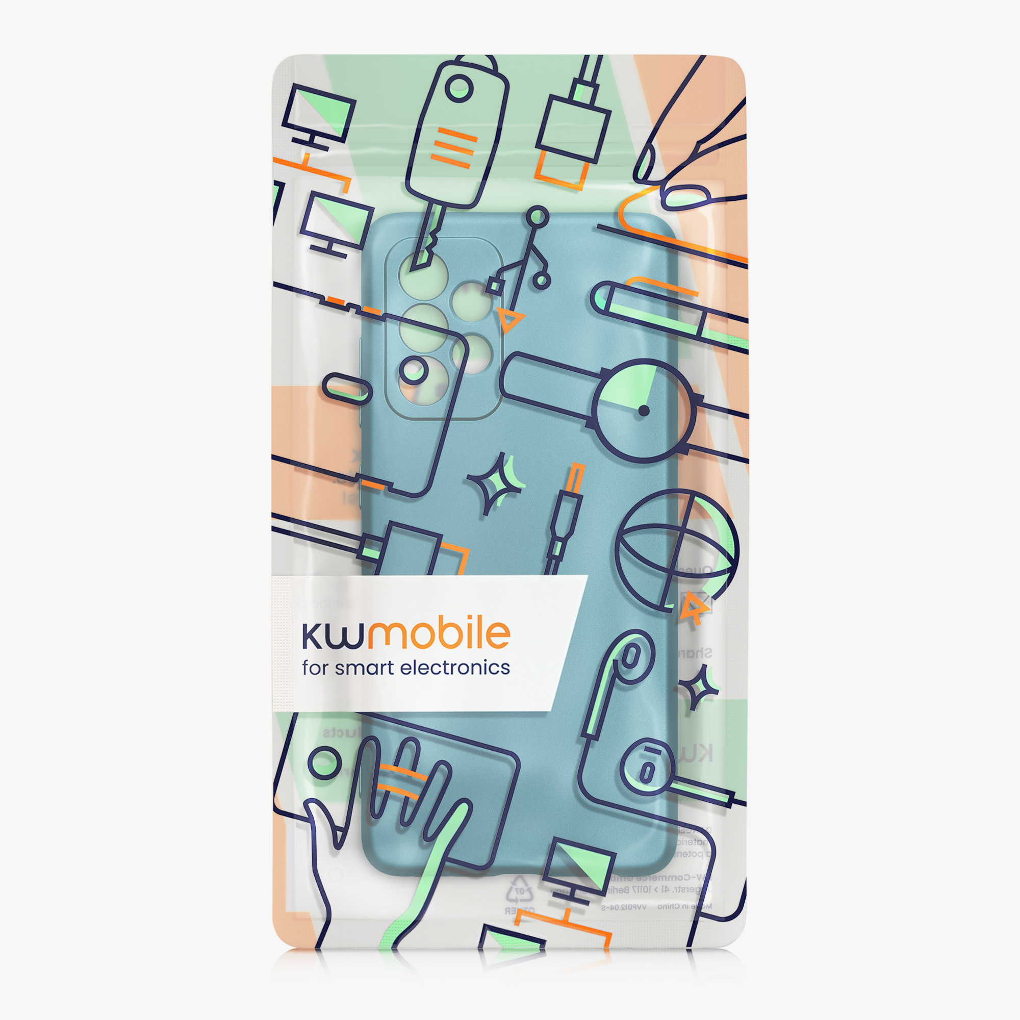 Kryt na mobil Samsung Galaxy A52 / A52 5G / A52s 5G kwmobile TPU metalický Metalická karibská modrá