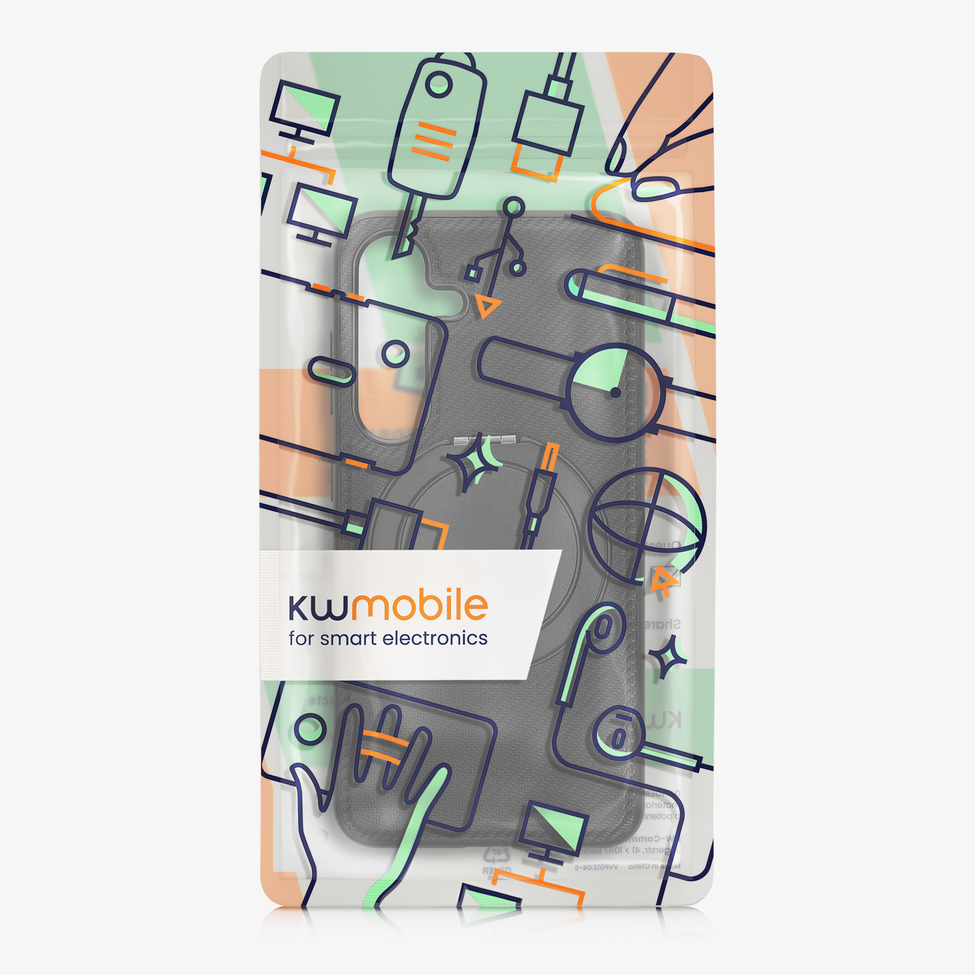 MagSafe kryt na mobil Galaxy S24 kwmobile černá karbonová textura