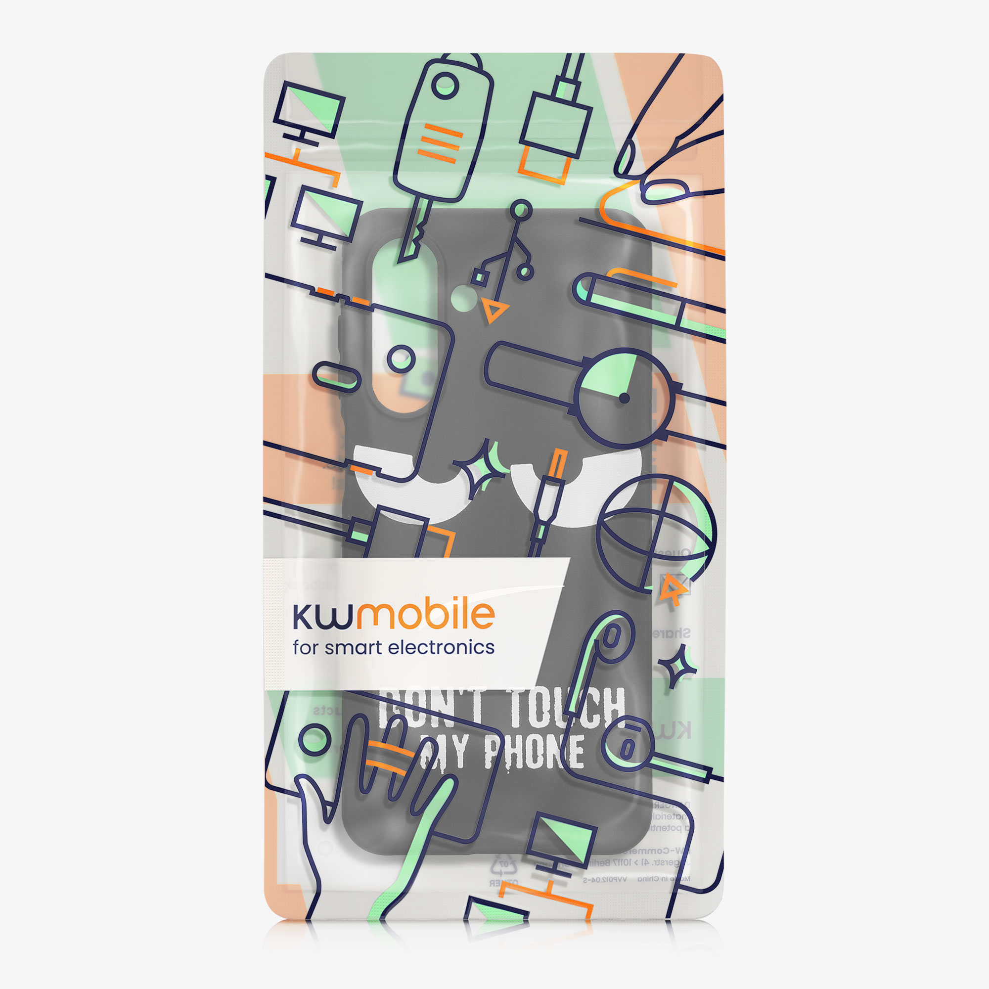 Kryt na mobil Samsung Galaxy A17 4G / 5G kwmobile Motiv Don't Touch My Phone bílo-černý