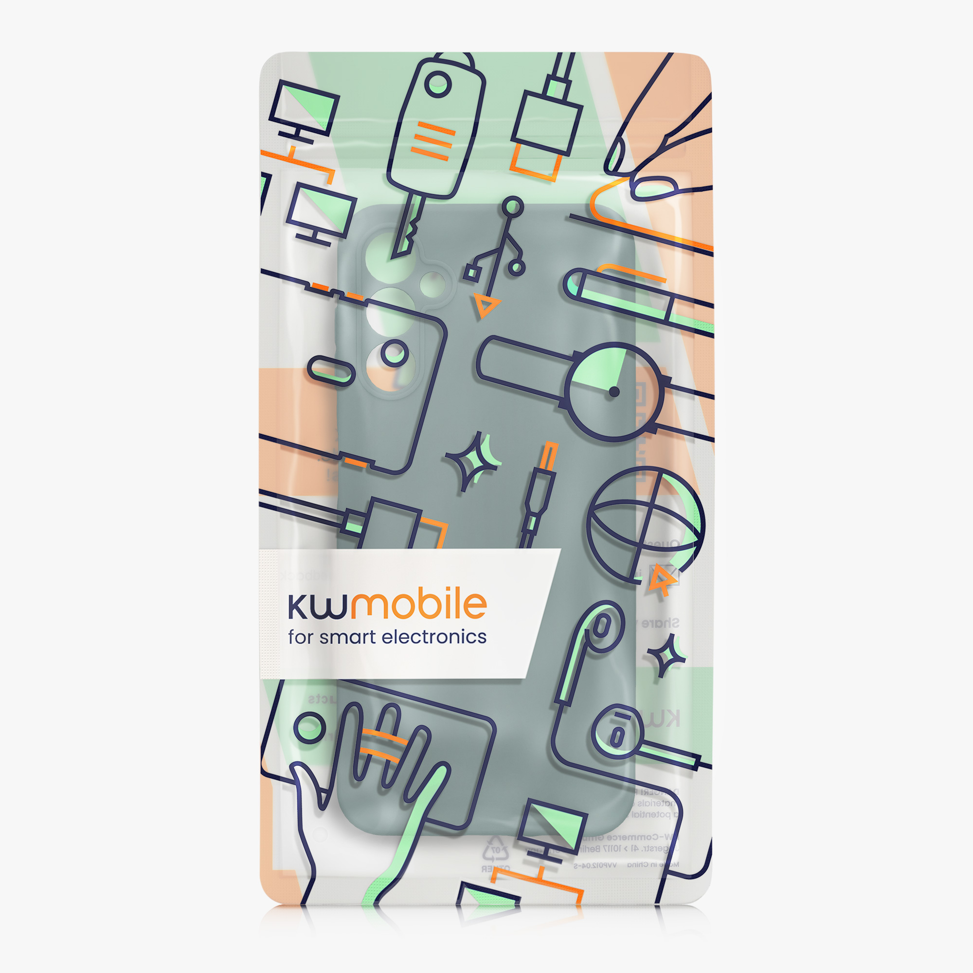 Kryt na mobil Samsung Galaxy A14 5G kwmobile slim matný TPU Modro-zelená