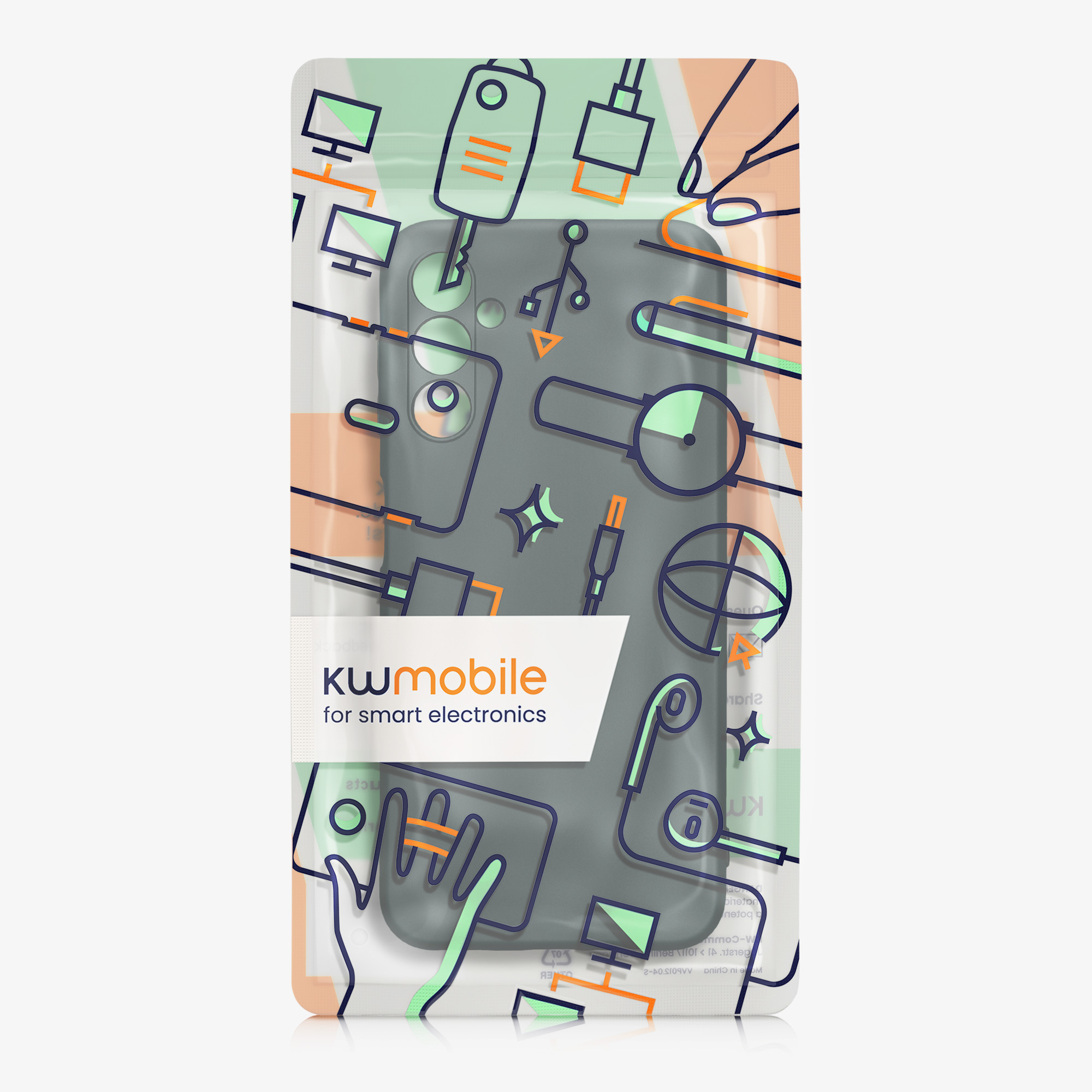 Kryt na mobil Samsung Galaxy A14 5G kwmobile TPU metalický Metalická petrolejová