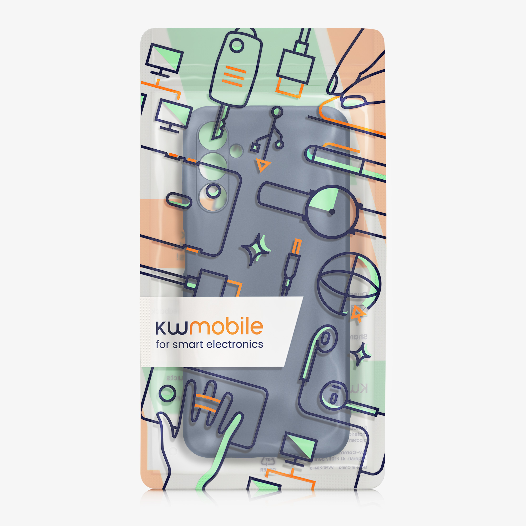 Kryt na mobil Samsung Galaxy A14 5G kwmobile TPU metalický Metalická modrá