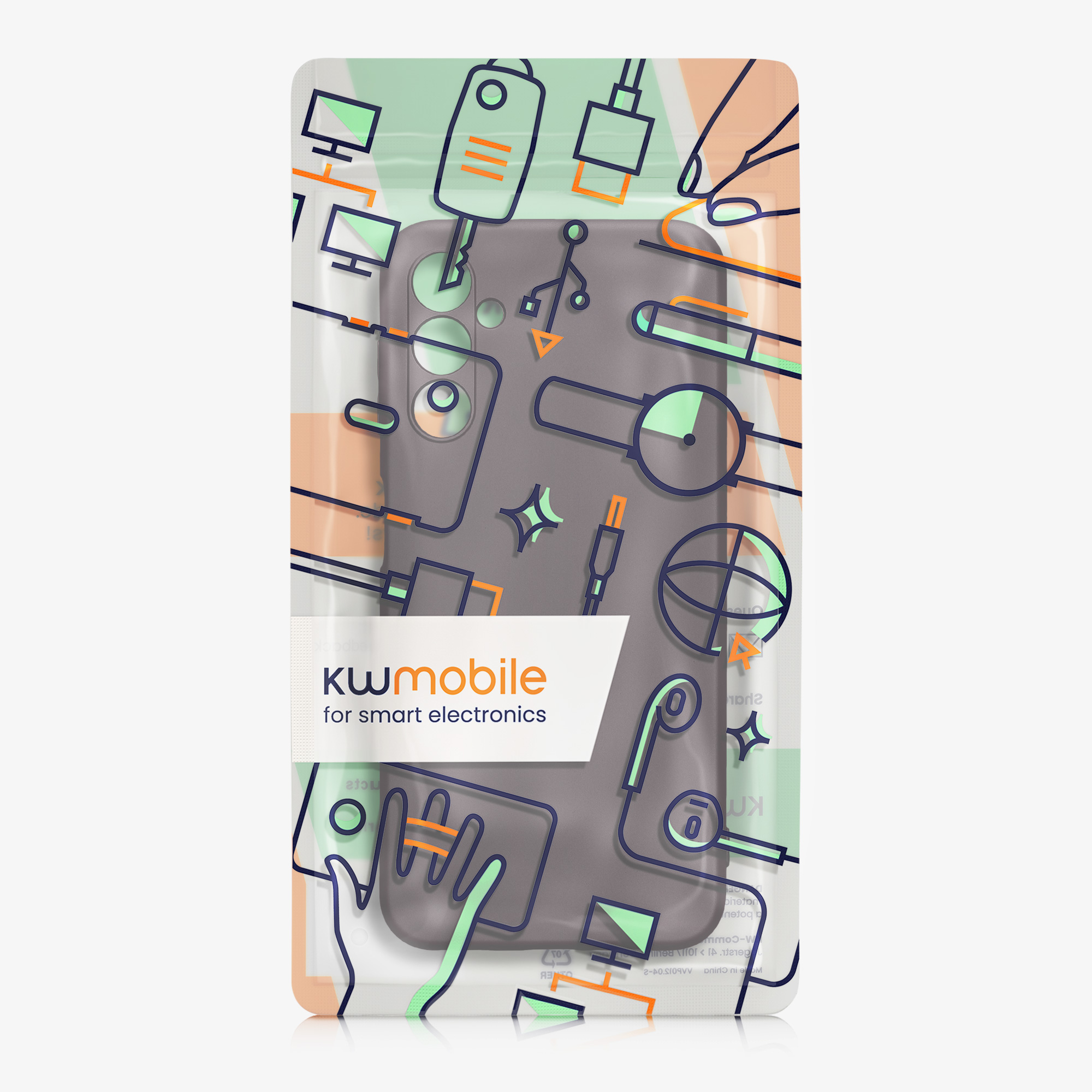 Kryt na mobil Samsung Galaxy A14 5G kwmobile TPU metalický Metalická ostružinová