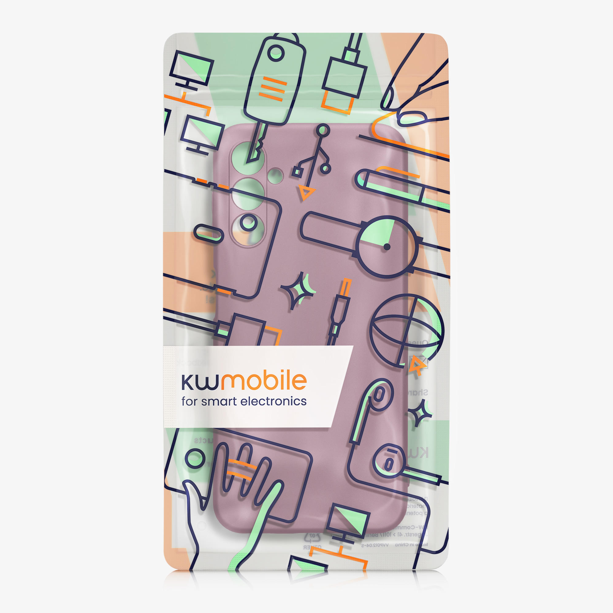 Kryt na mobil Samsung Galaxy A14 5G kwmobile TPU metalický Metalická levandulová