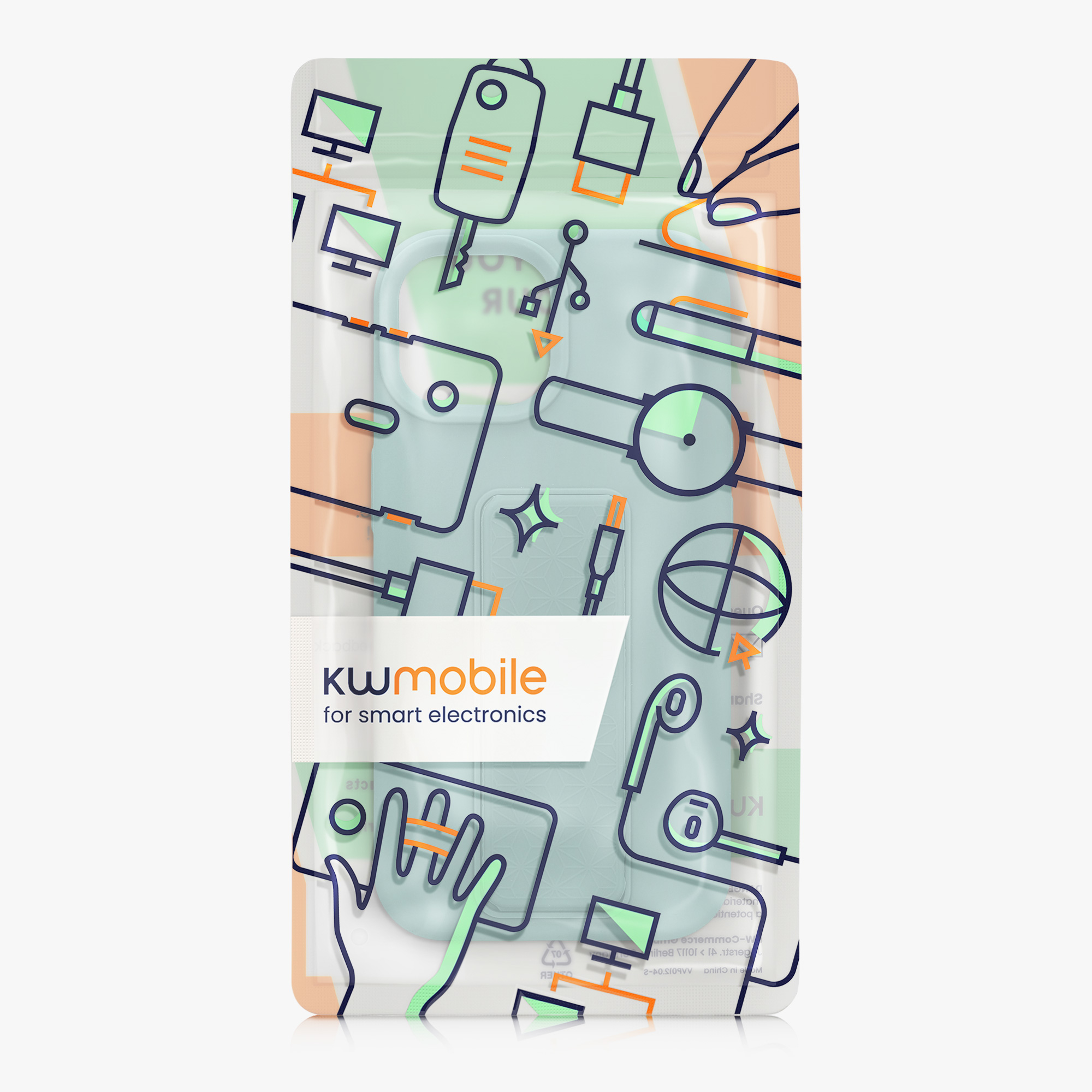 Kryt kwmobile s poutkem se stojánkem iPhone 15 Mint