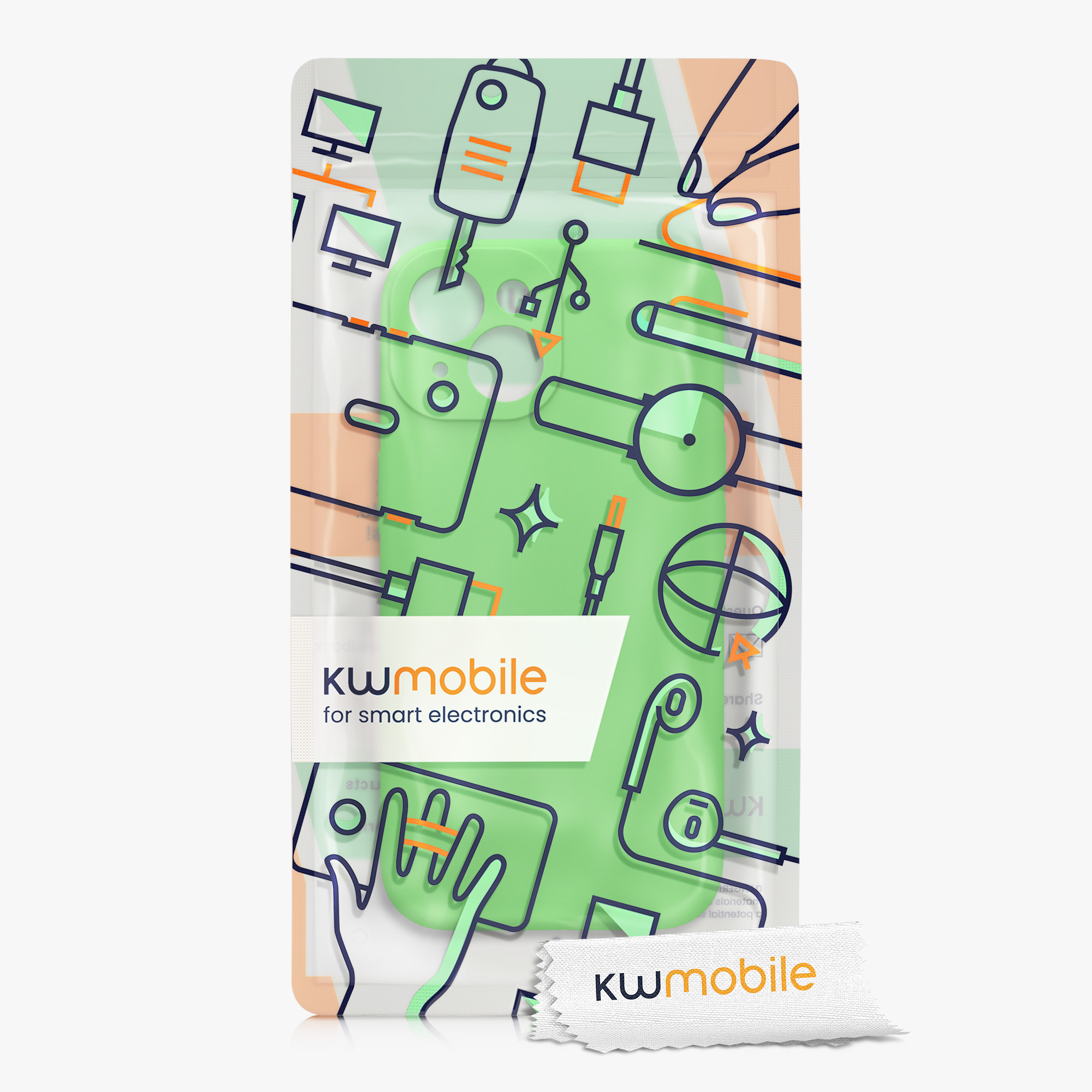 Kryt kwmobile slim soft-touch iPhone 15 limetkově zelená
