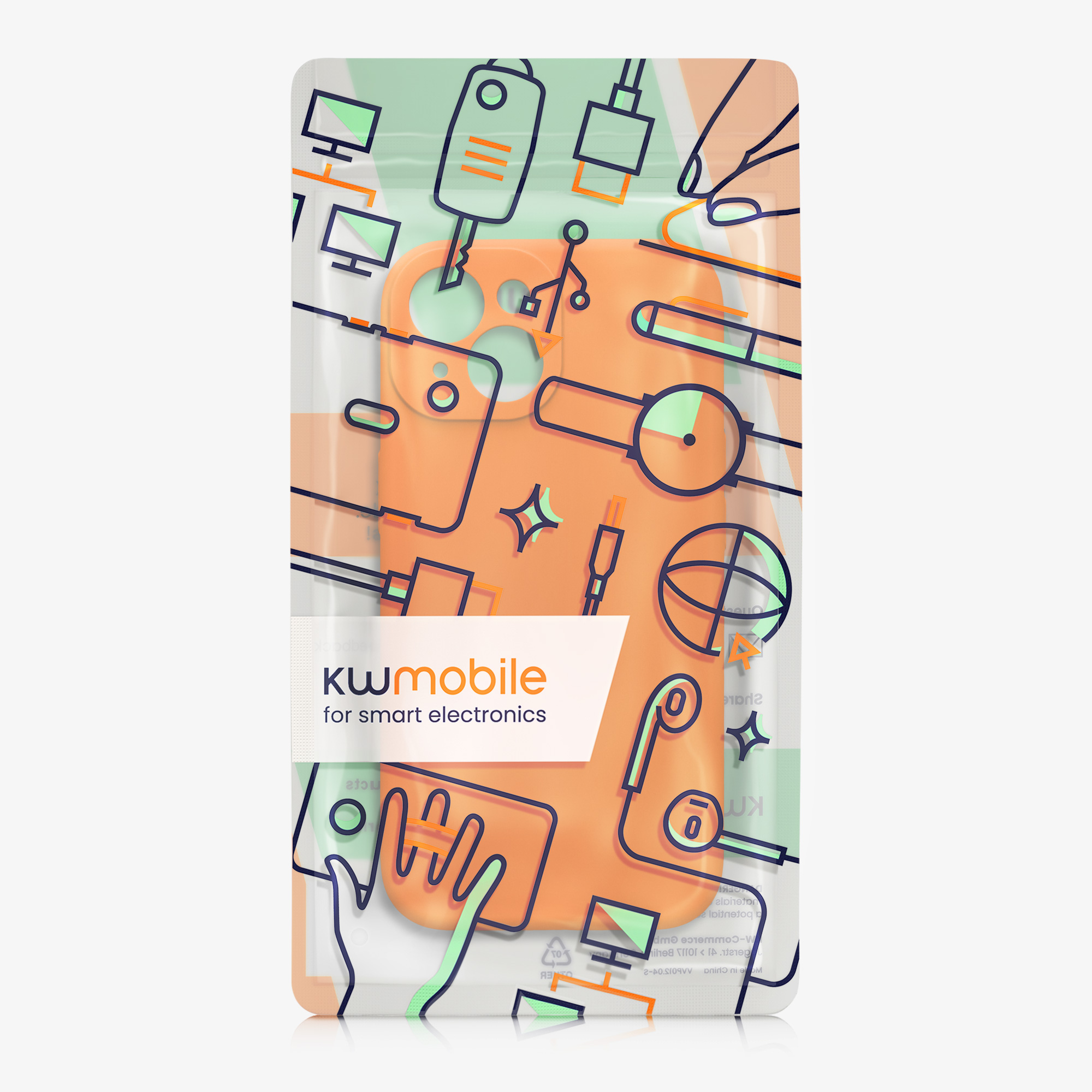 Kryt kwmobile slim soft-touch iPhone 15 oranžová