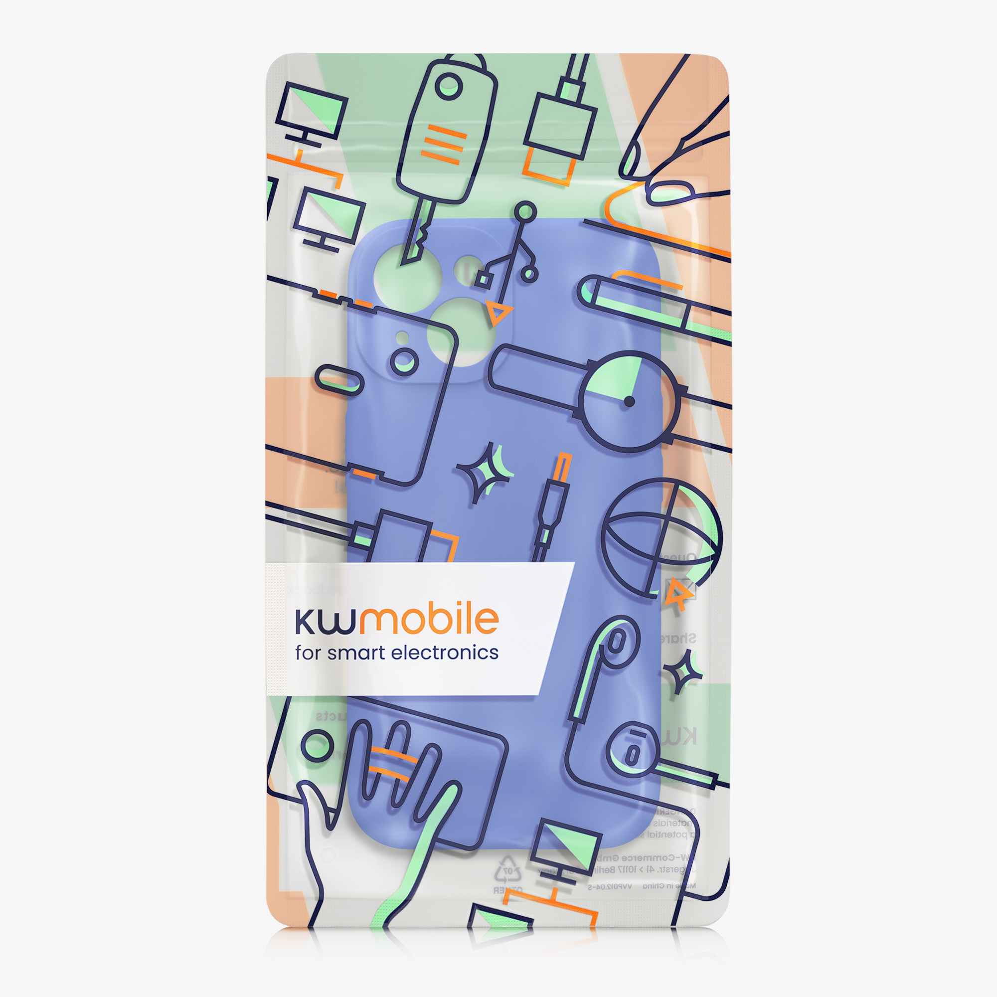 Kryt kwmobile slim soft-touch iPhone 15 modrá