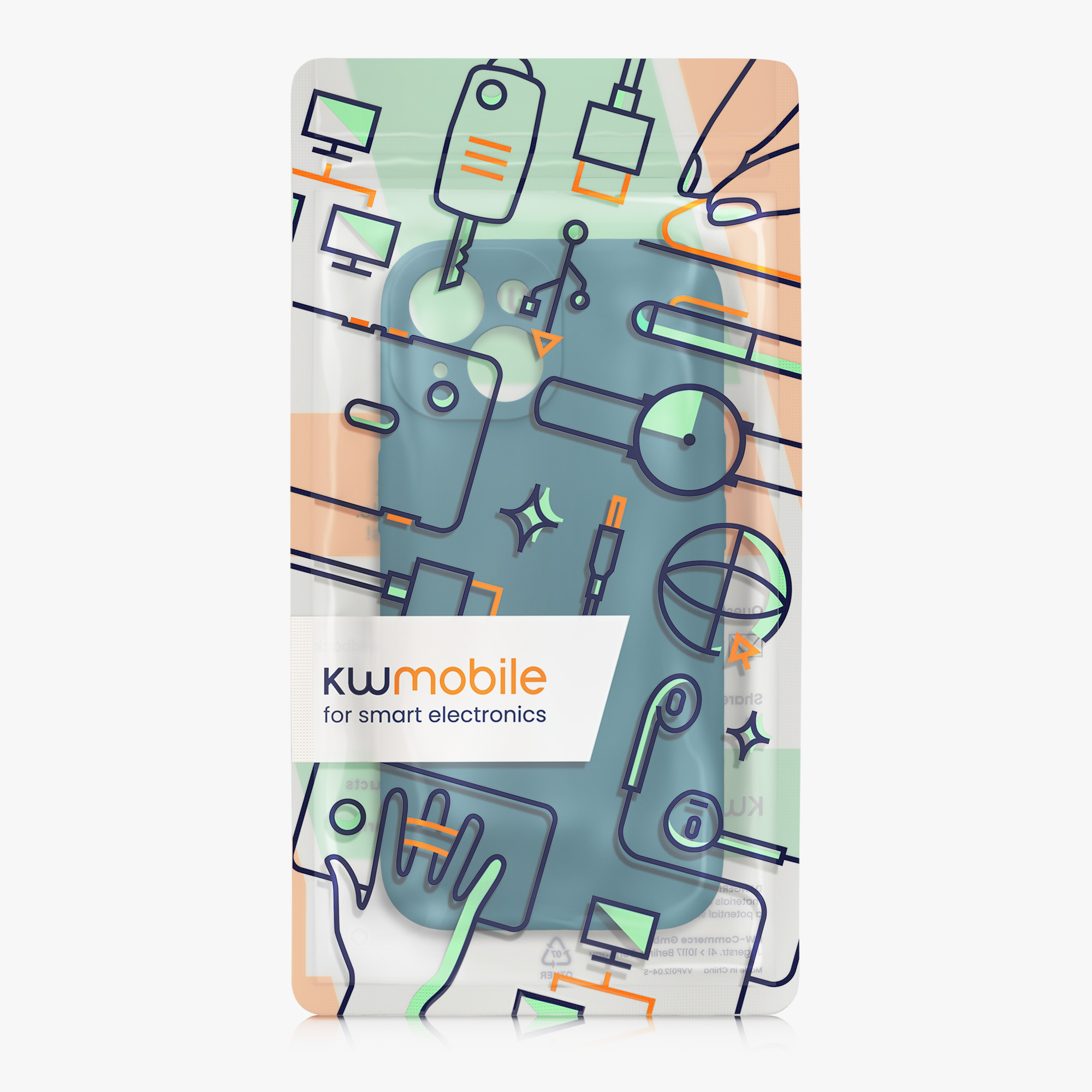 Kryt kwmobile slim soft-touch iPhone 15 matná petrolejová