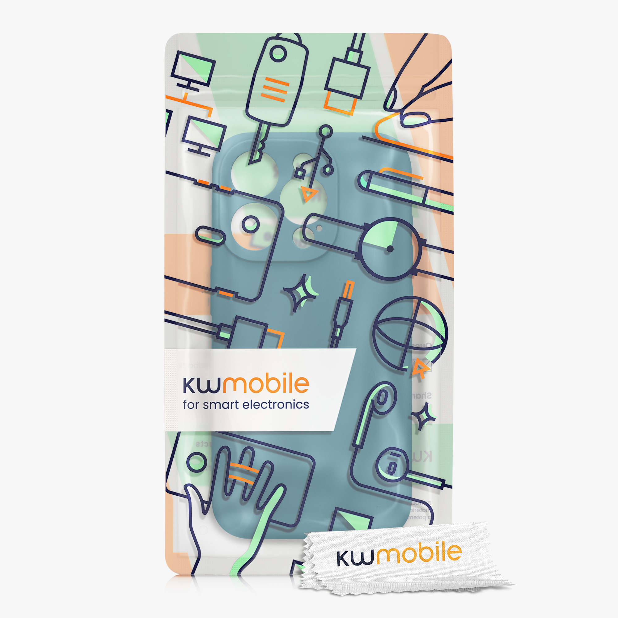 Kryt kwmobile slim soft-touch iPhone 15 Pro matná petrolejová