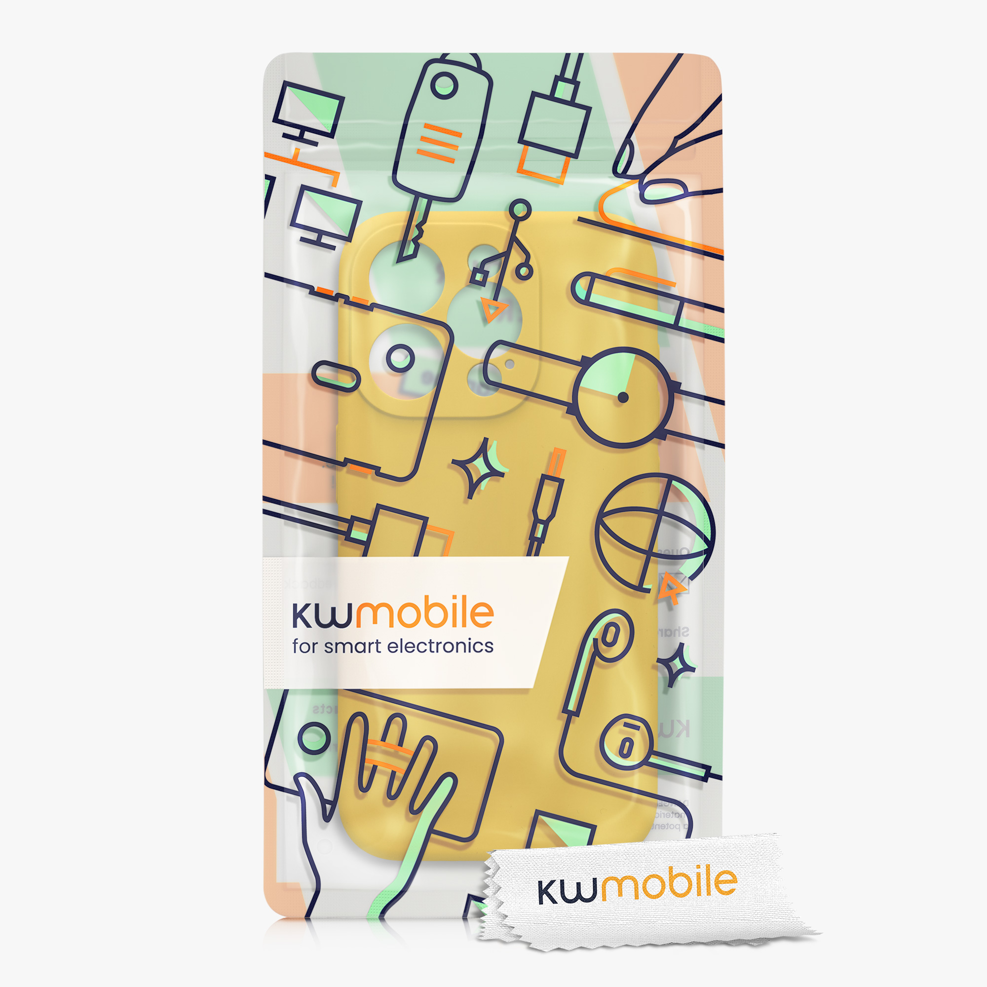 Silikonový kryt kwmobile pro iPhone 15 Pro - zářivě žlutá