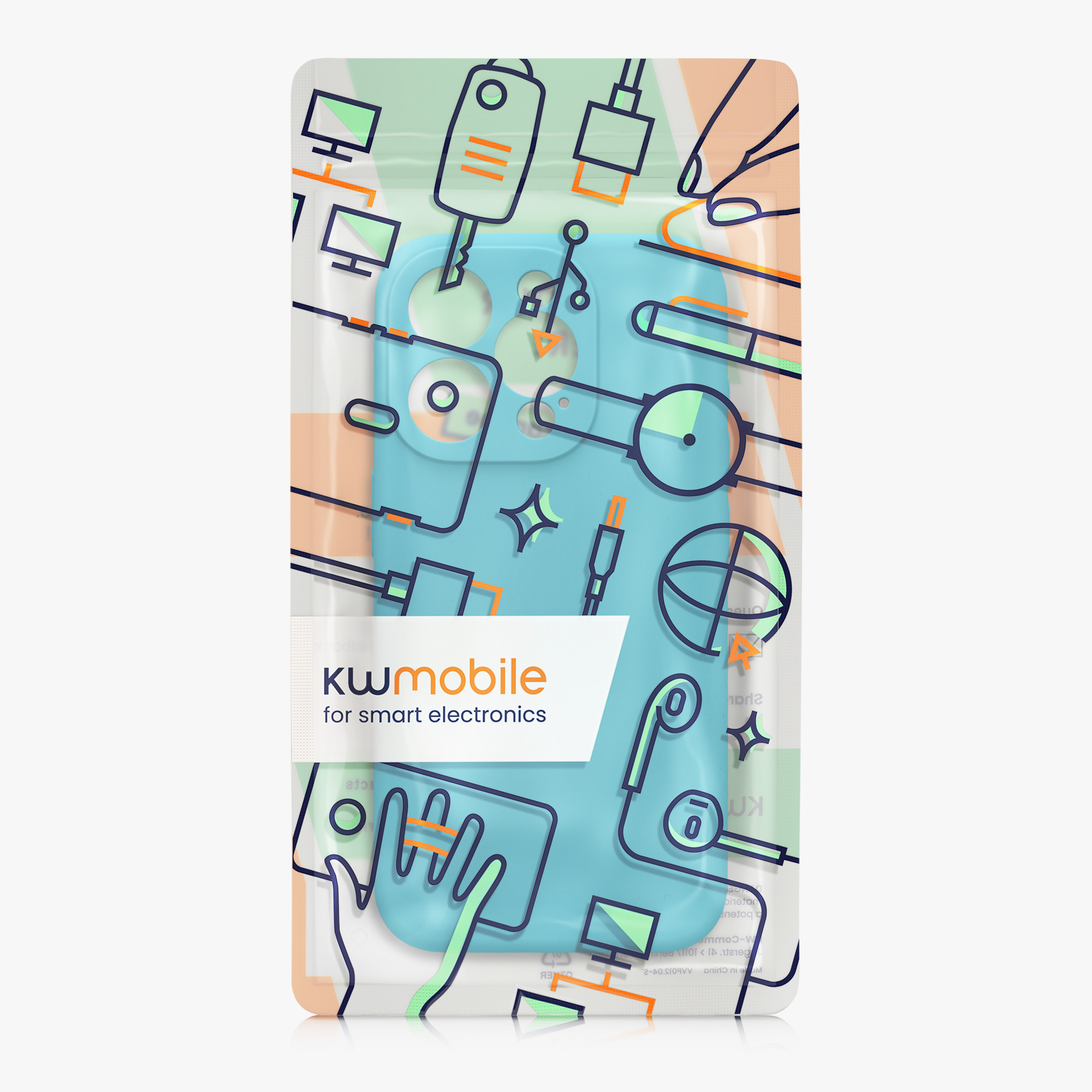 Kryt kwmobile slim soft-touch iPhone 15 Pro Cool Glacier