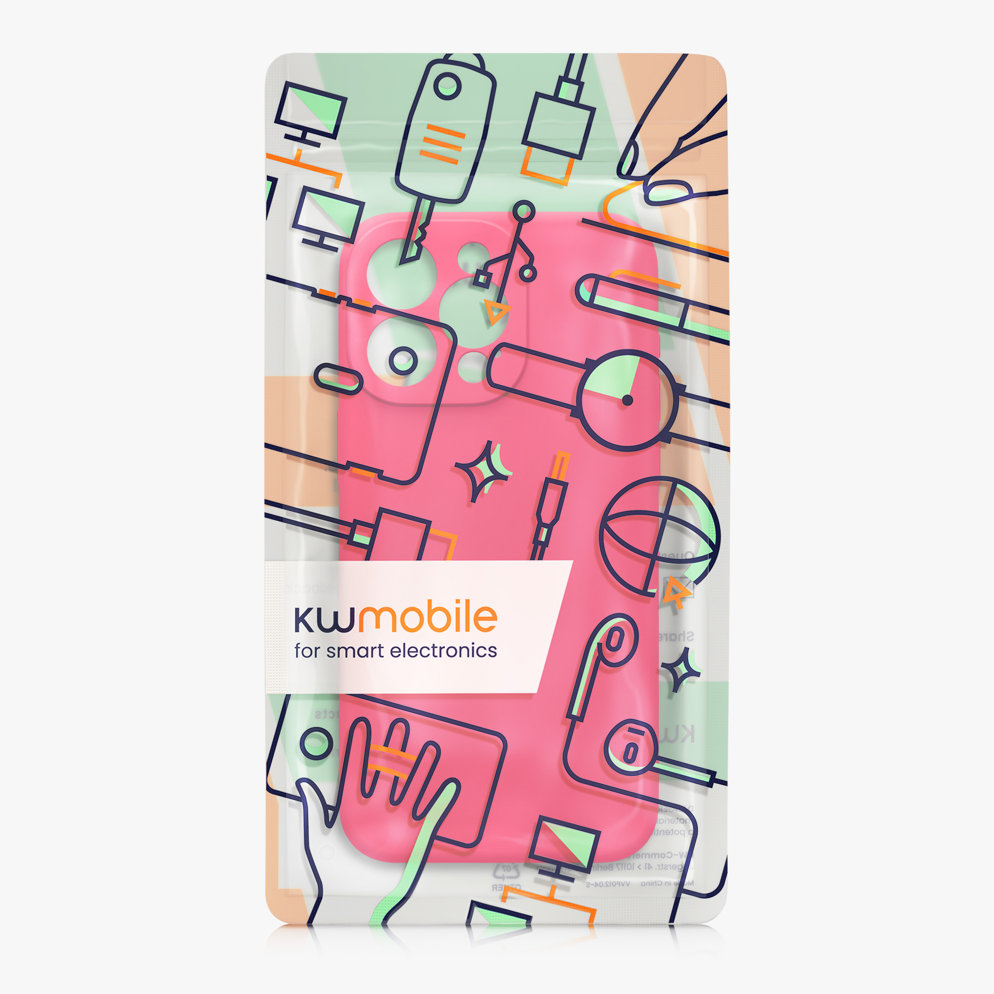 Silikonový kryt kwmobile pro iPhone 15 Pro Max - neonově růžová