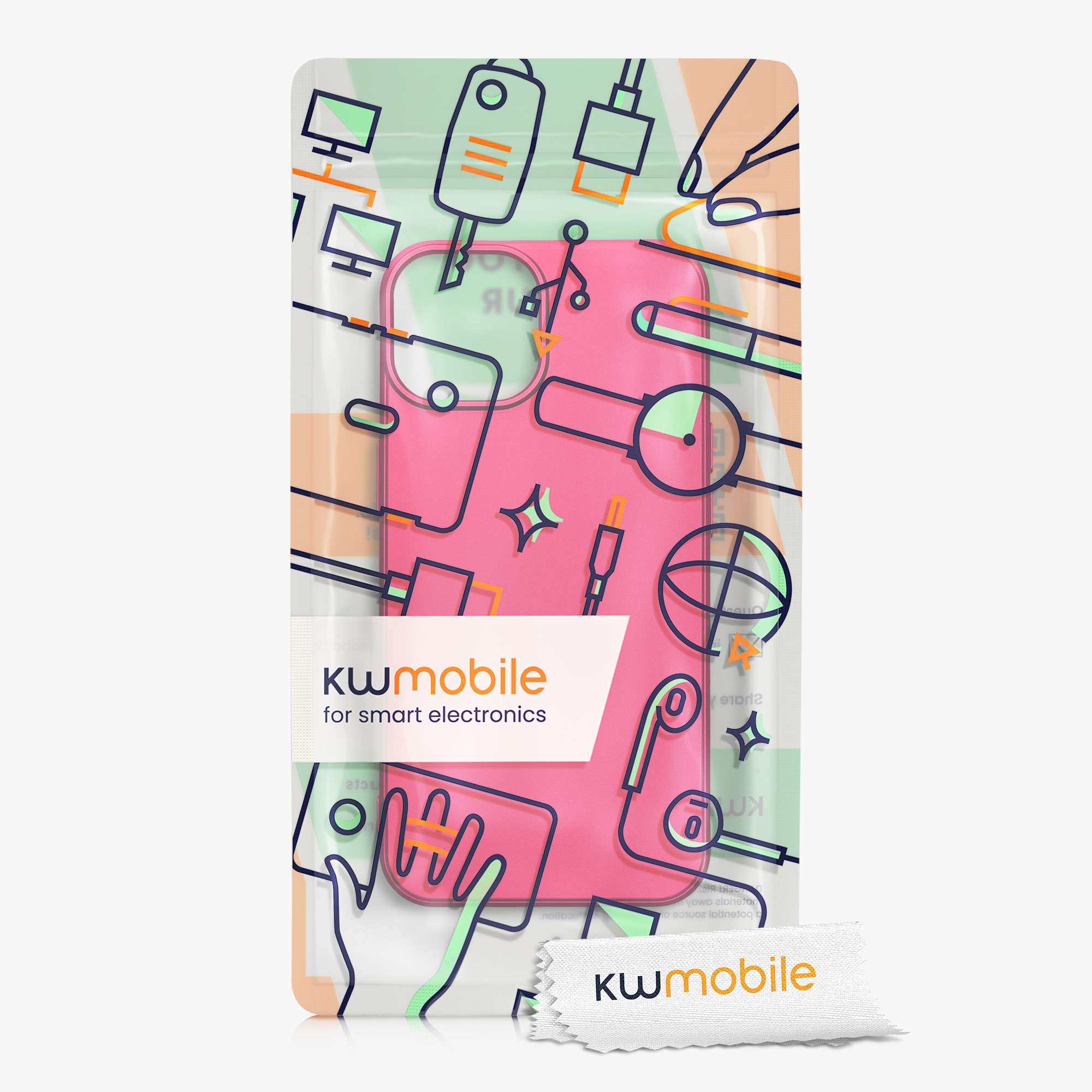Kryt kwmobile slim iPhone 14 růžová