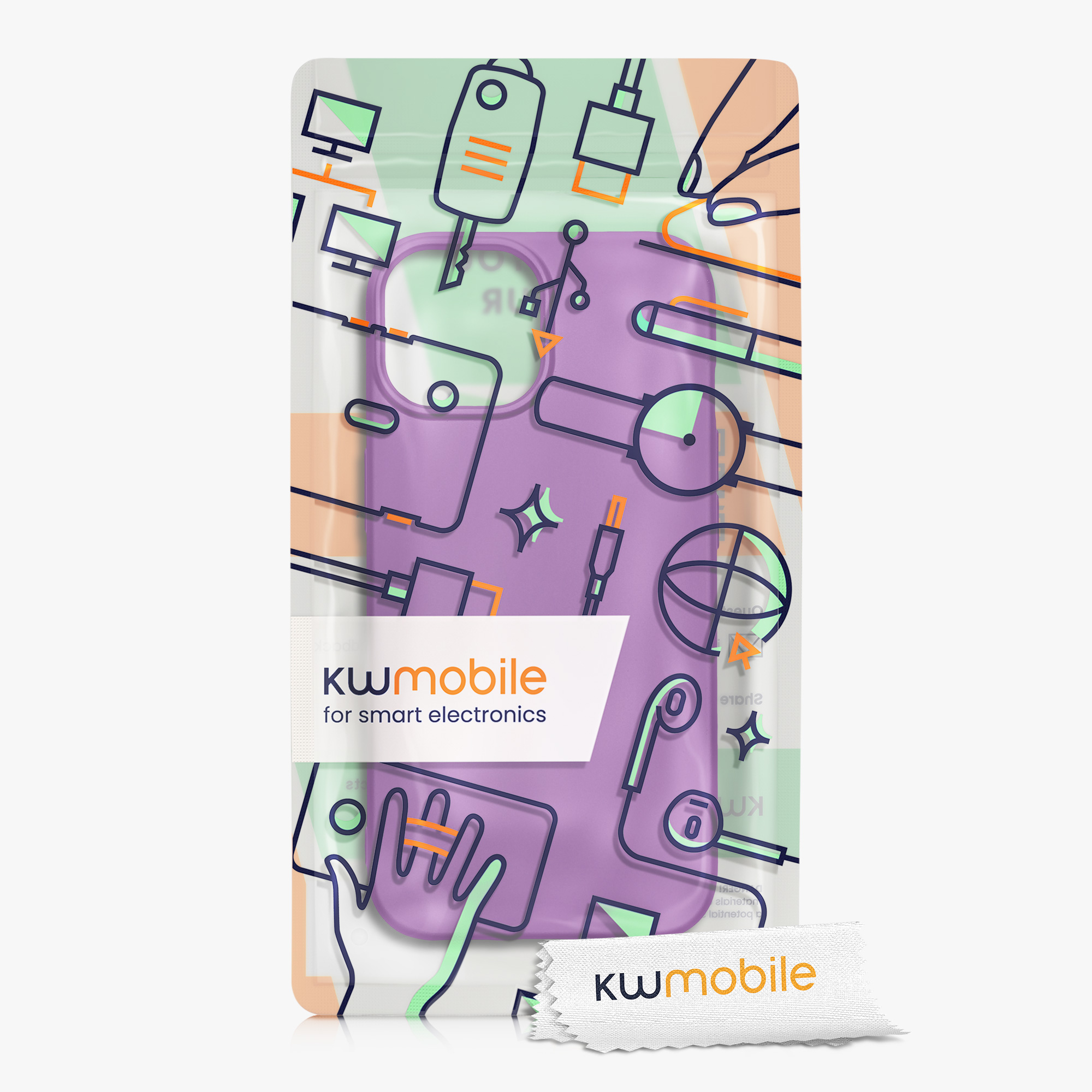 Kryt kwmobile slim iPhone 15 metalická fialová